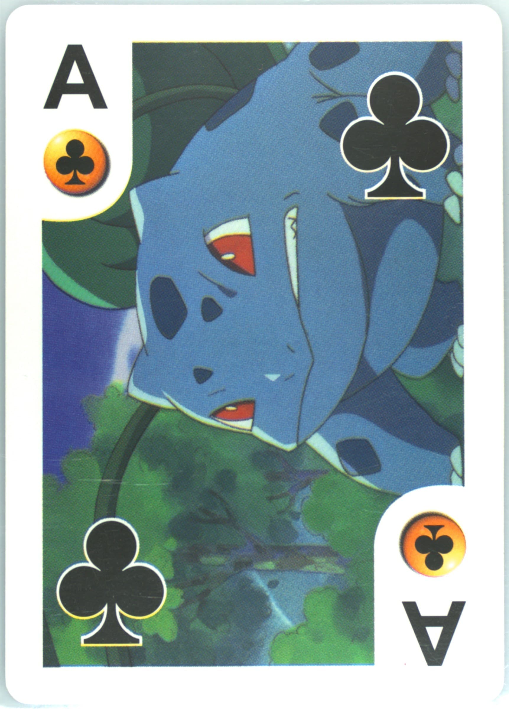 Bulbasaur Ace of Clubs 1999 Bicycle Pokemon Playing Cards