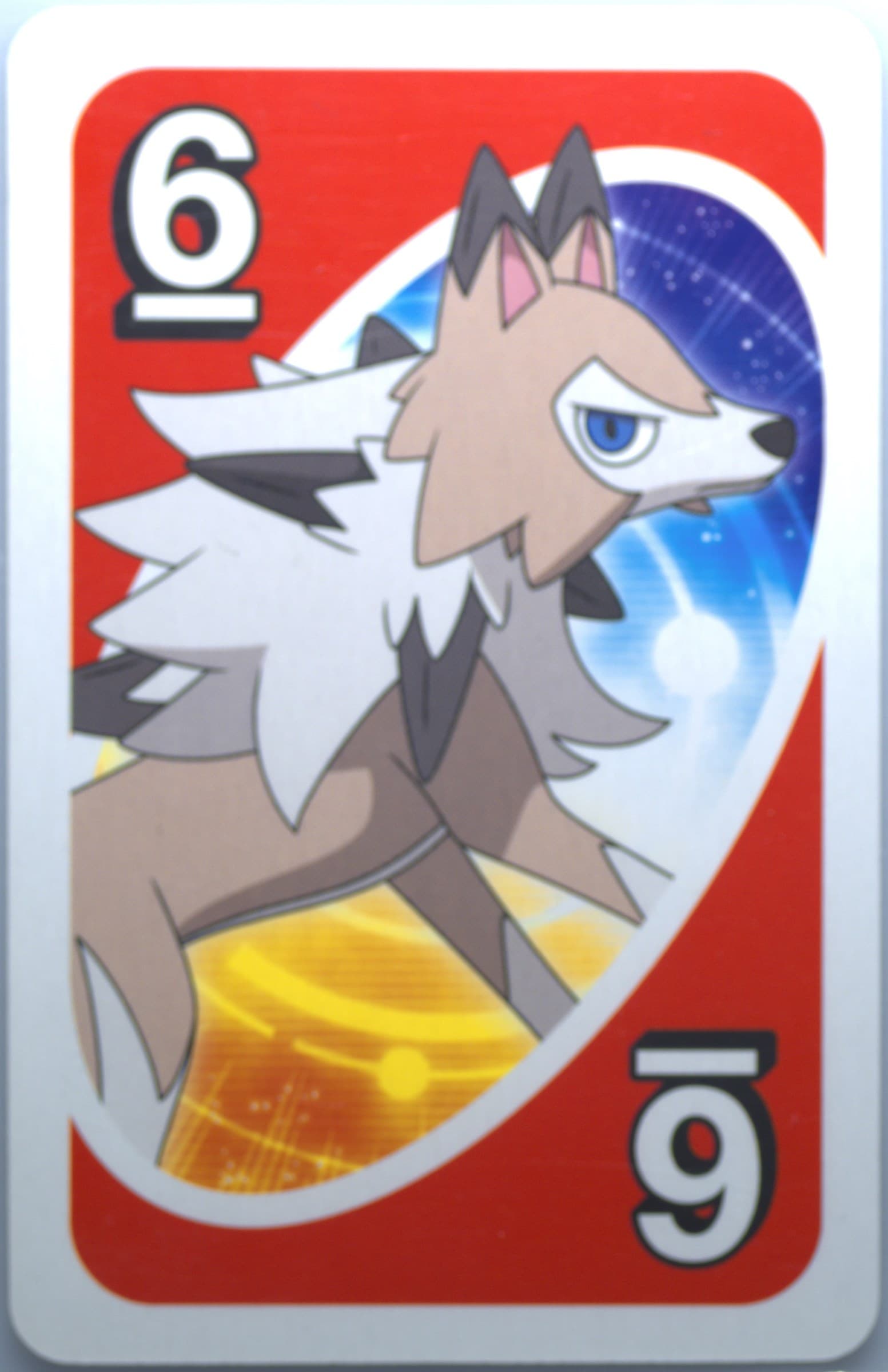 Lycanroc Japanese Back-Red-#6 2017 Uno Pokemon Sun & Moon