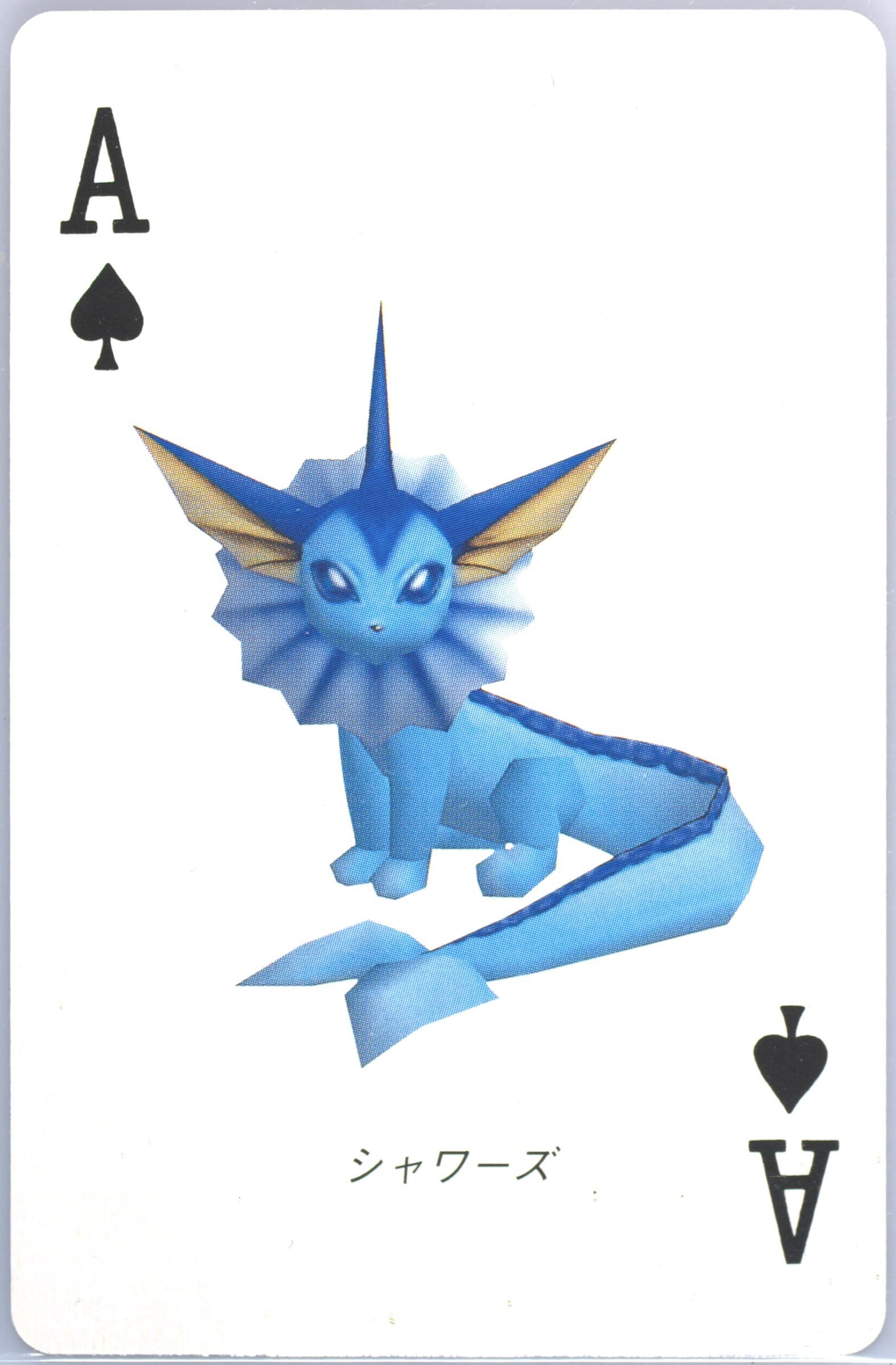 Vaporeon Ace of Spades 1998 Pokemon Stadium Red Version Playing Cards