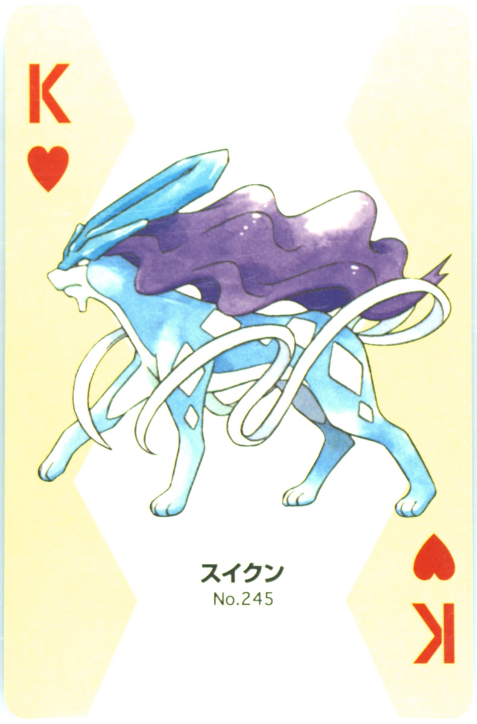 Suicune King of Hearts (245) 2000 Pokemon Silver Version Part 2 Playing Cards