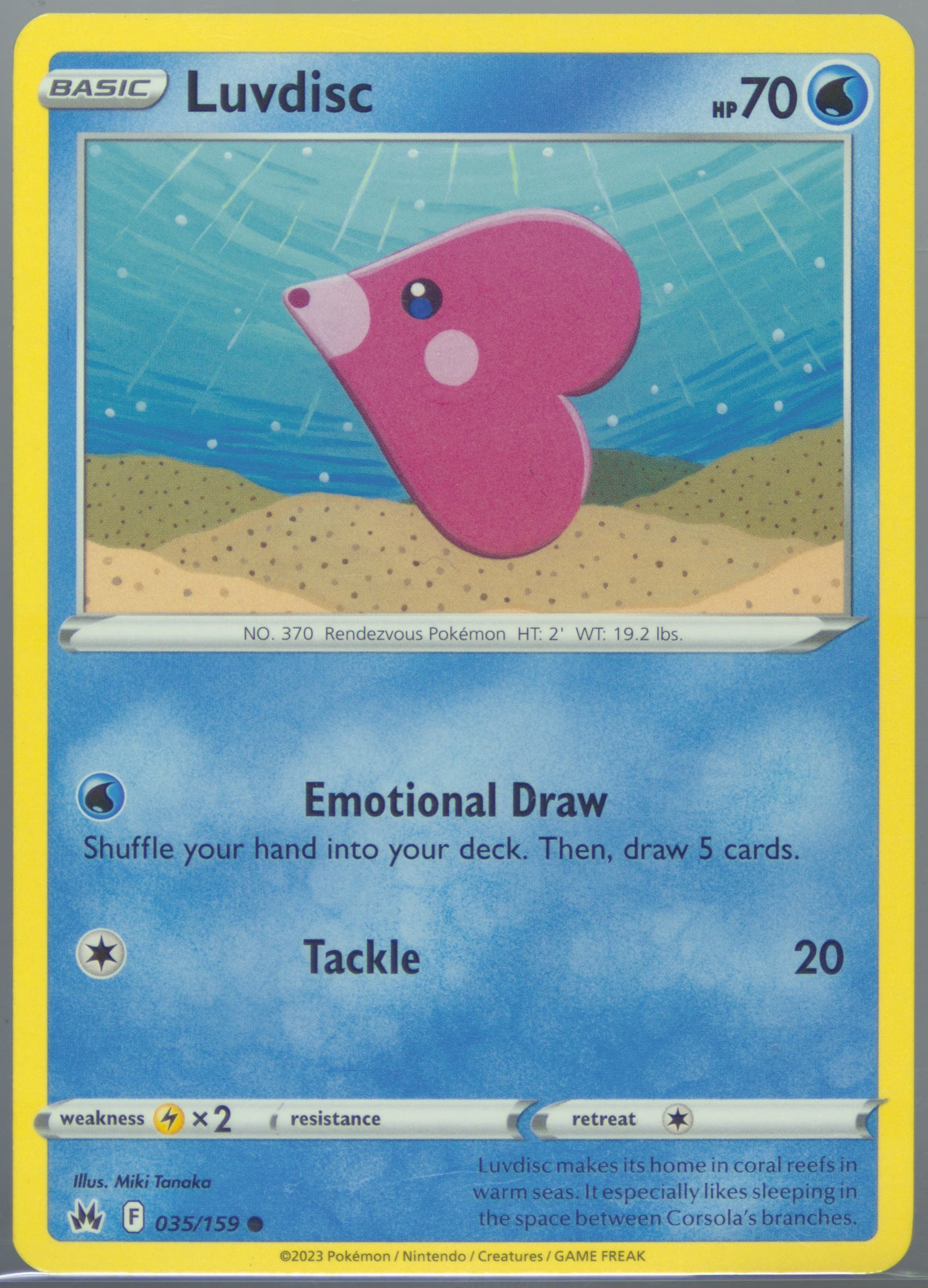 Luvdisc (035) 2023 Pokemon Sword and Shield Crown Zenith