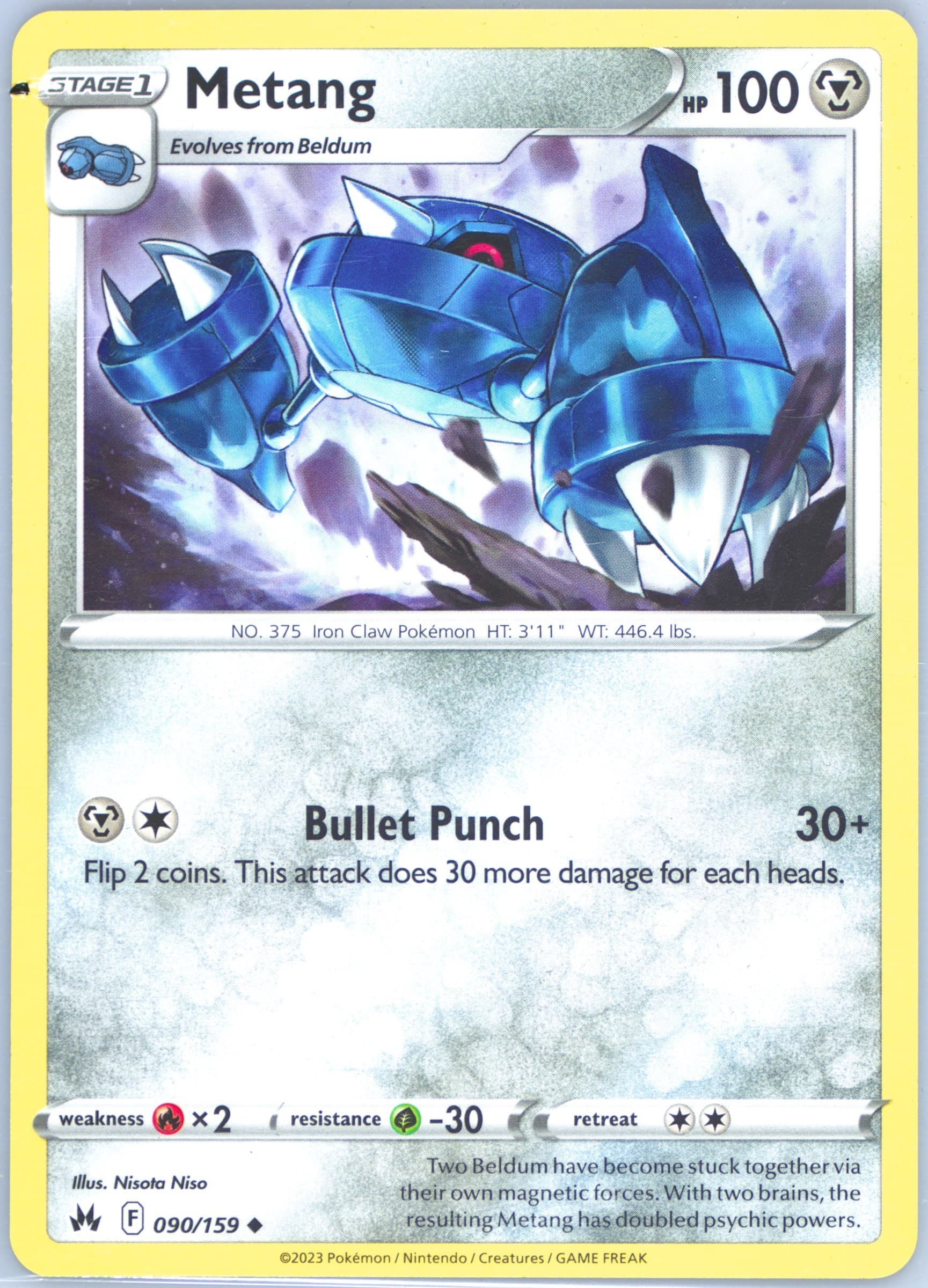 Metang (090) 2023 Pokemon Sword and Shield Crown Zenith