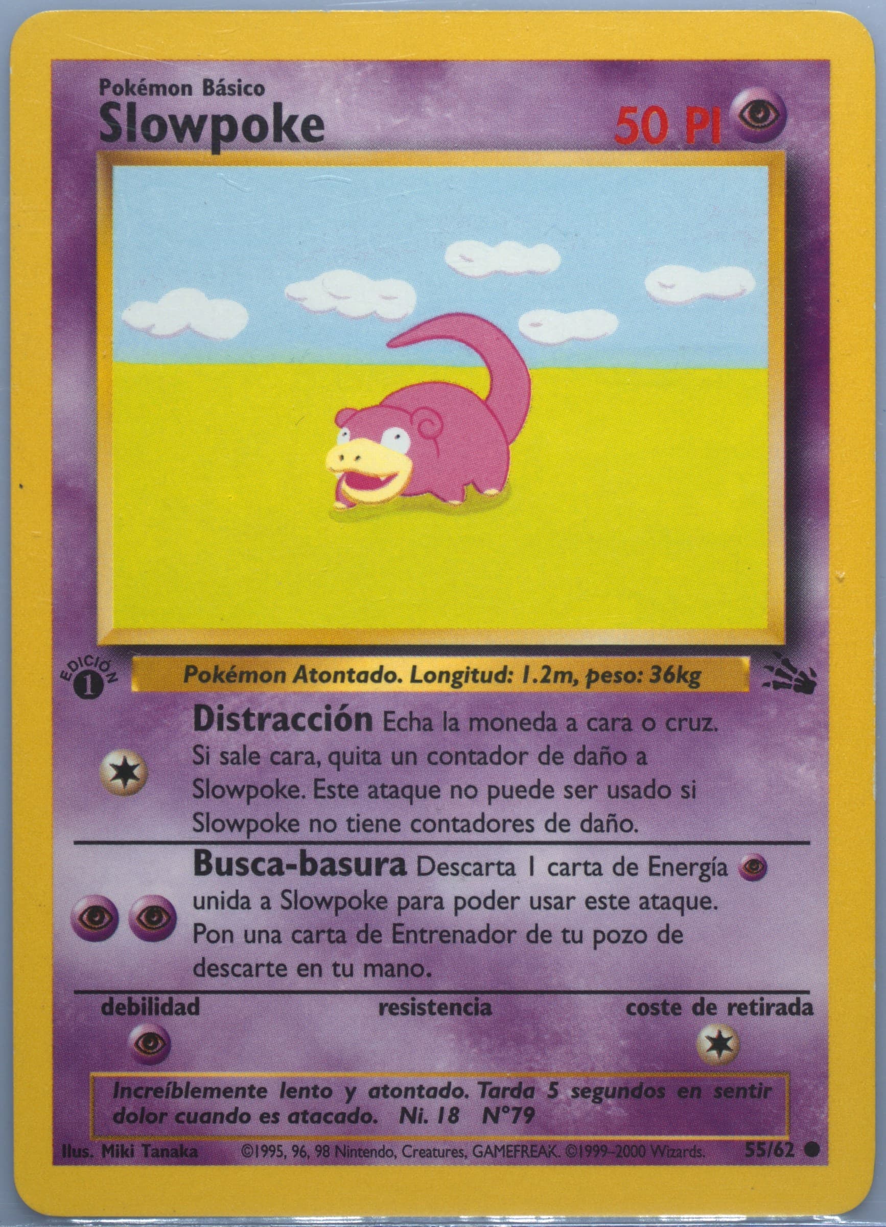 Slowpoke 1st Edition (55) 2000 Pokemon Spanish Fossil