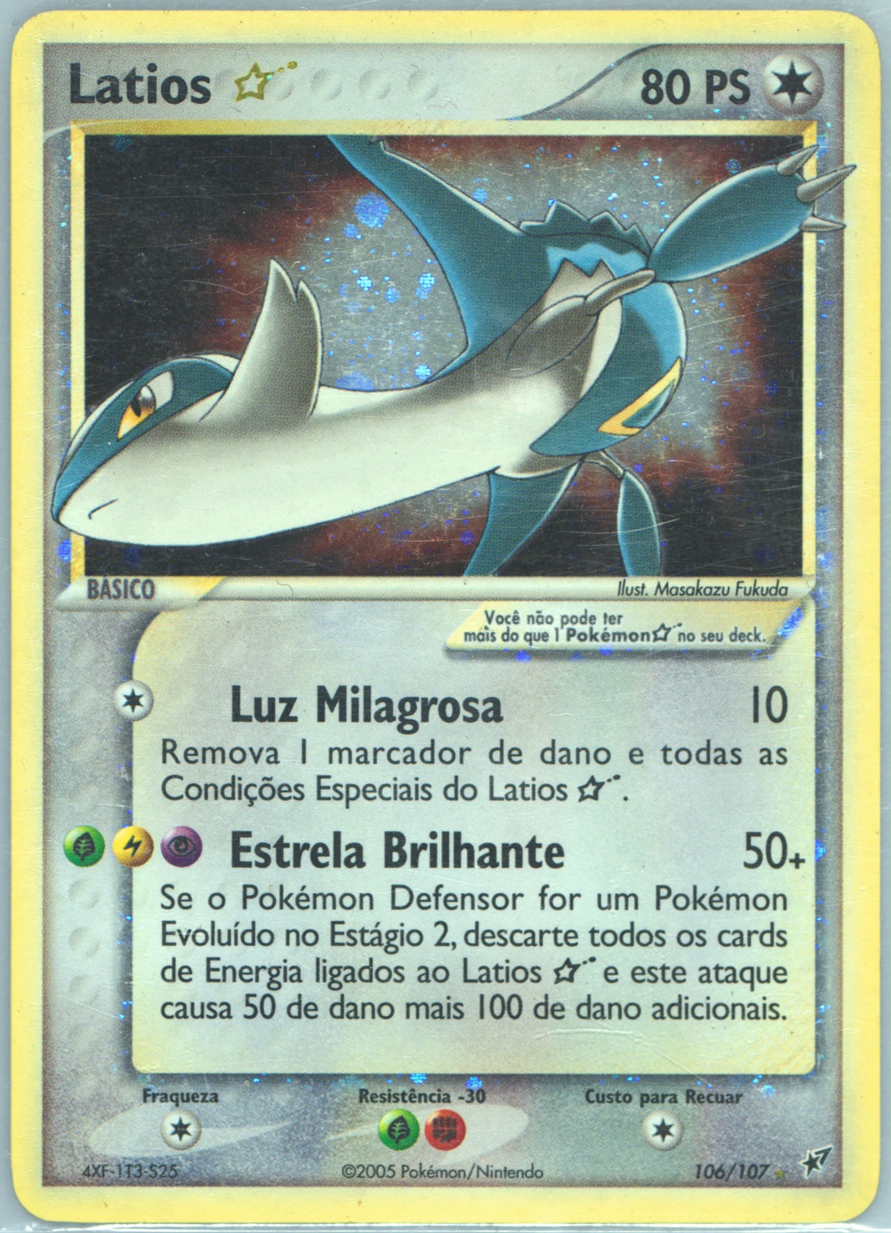 Latios-Holo Portuguese-Gold Star (106) 2005 Pokemon EX Deoxys