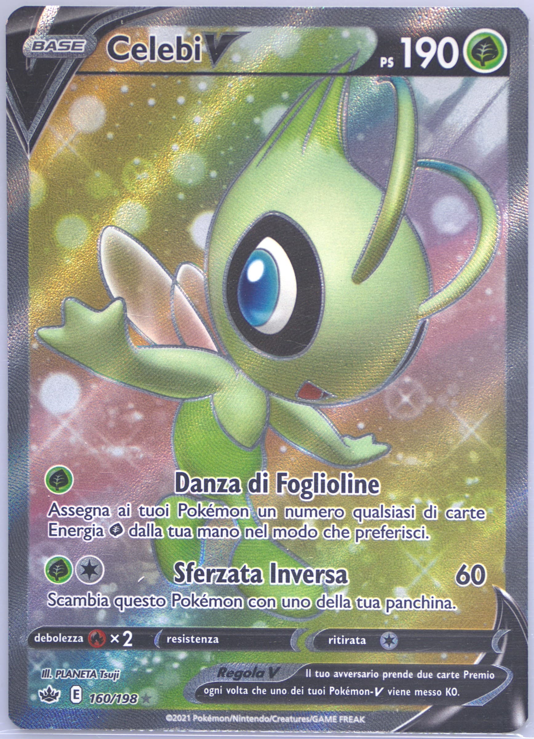 Full Art/Celebi V Italian (160) 2021 Pokemon Sword & Shield Chilling Reign