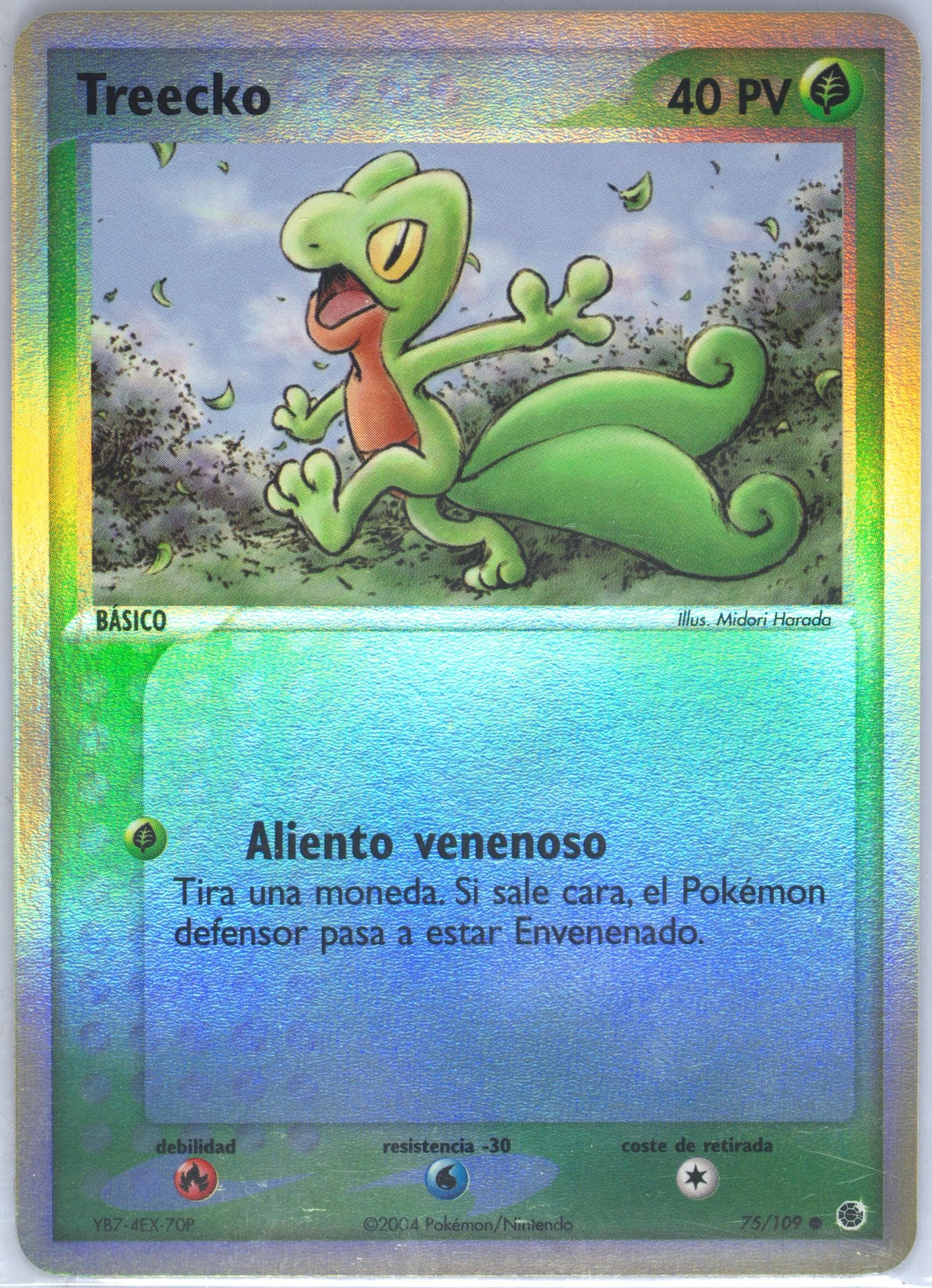 Treecko-Reverse Foil (75) 2004 Pokemon Spanish EX Ruby & Sapphire