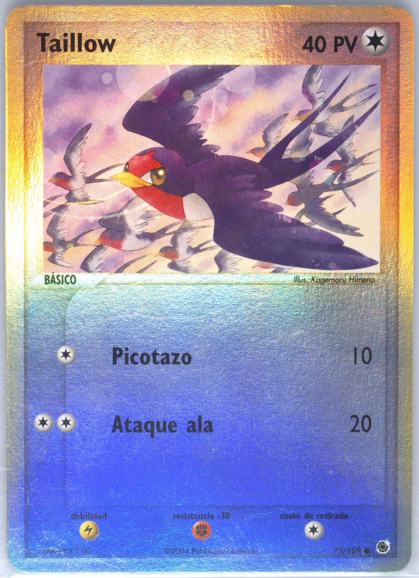Taillow-Reverse Foil (72) 2004 Pokemon Spanish EX Ruby & Sapphire