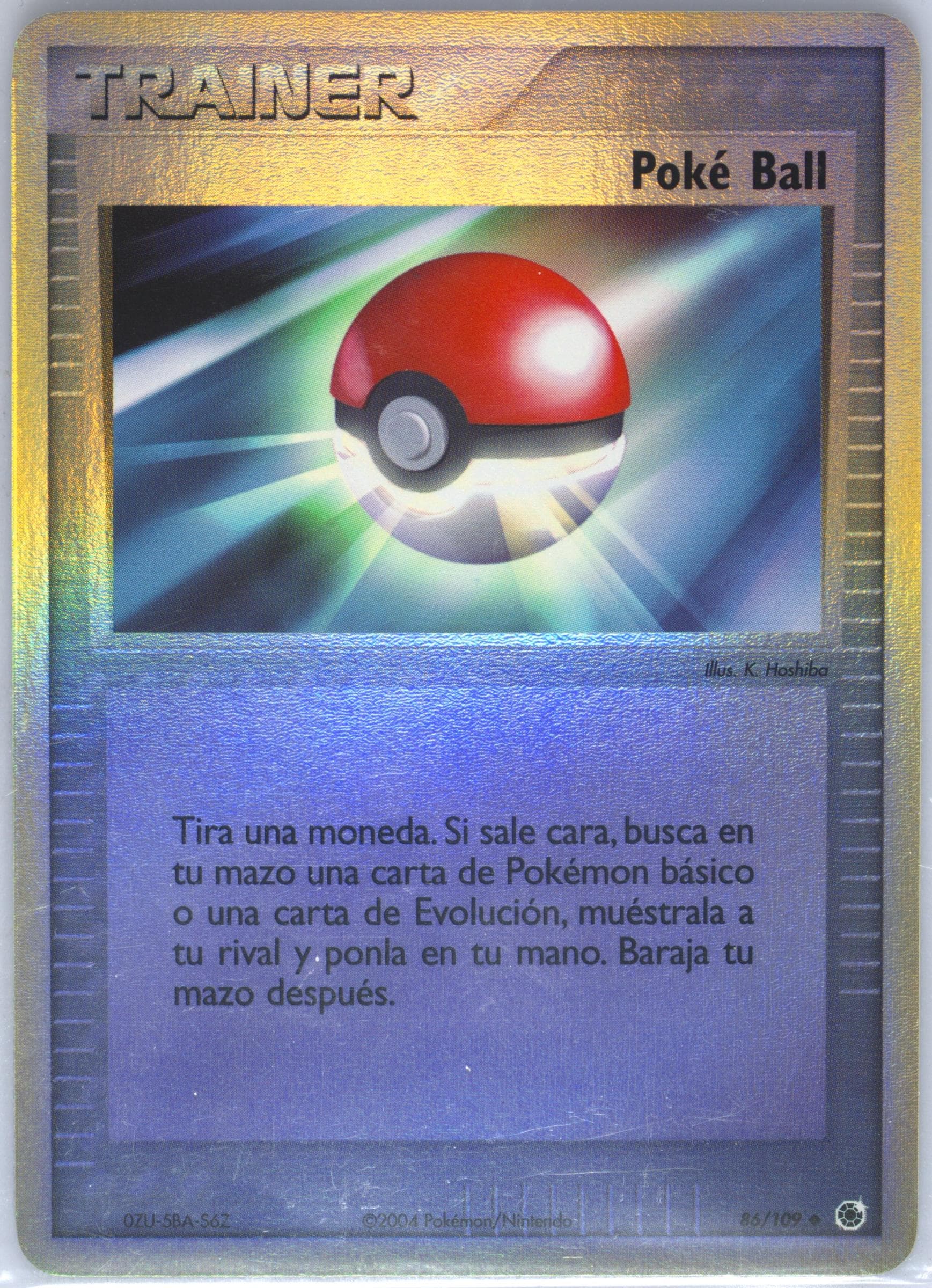 Poke Ball-Reverse Foil (86) 2004 Pokemon Spanish EX Ruby & Sapphire