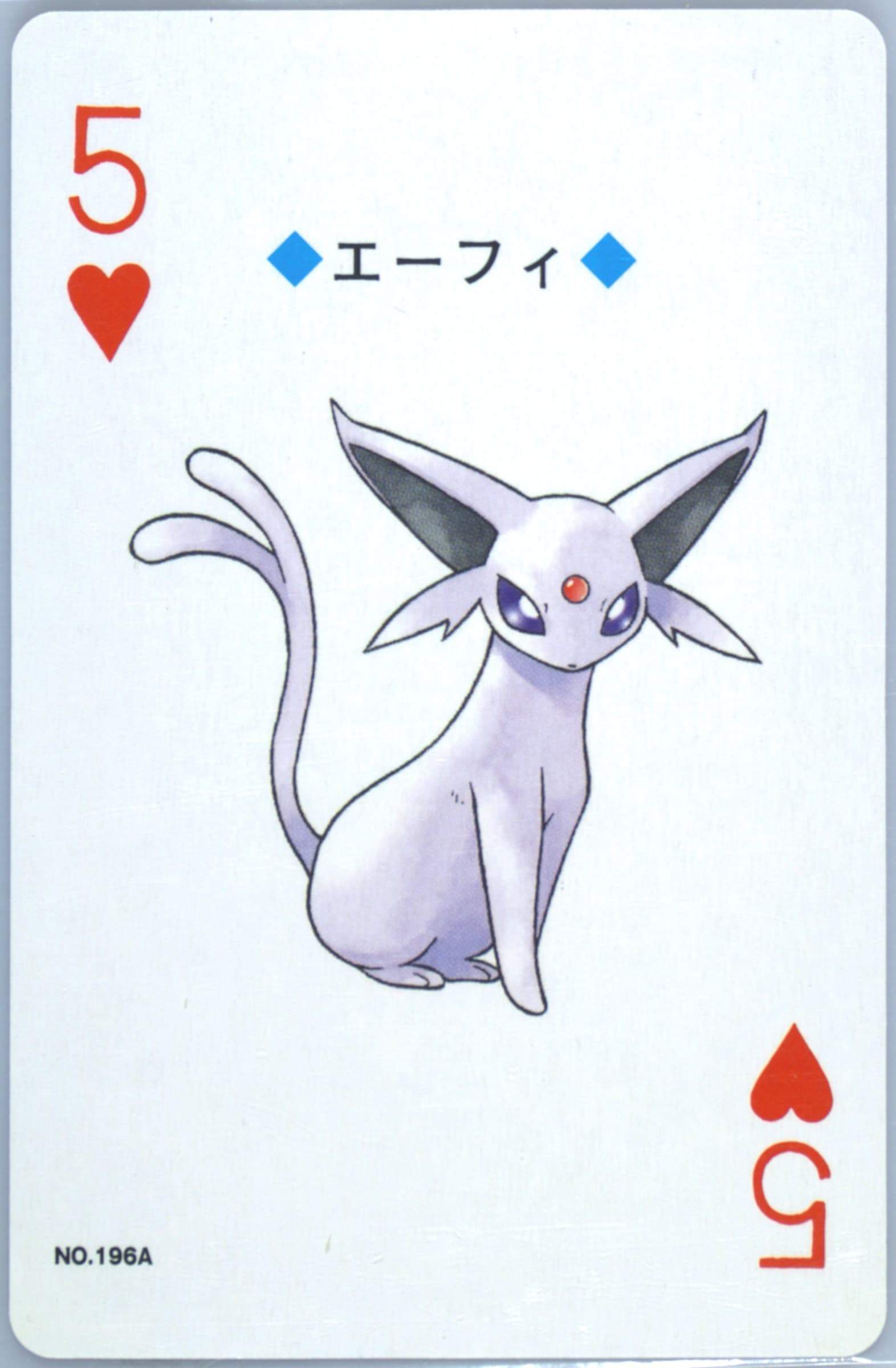 Espeon 5 of Hearts (196A) 2000 Pokemon Silver Version Playing Cards