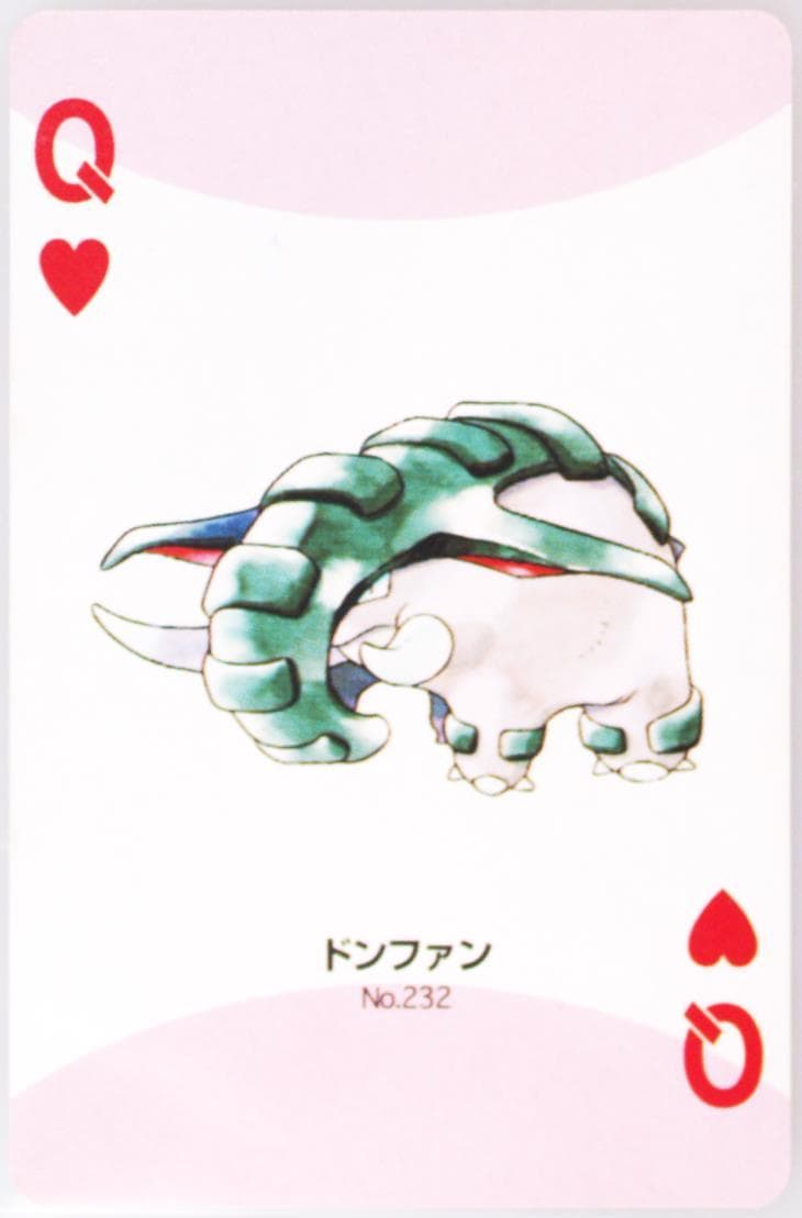 Donphan Queen of Hearts (232) 2000 Pokemon Gold Version Part 2 Playing Cards