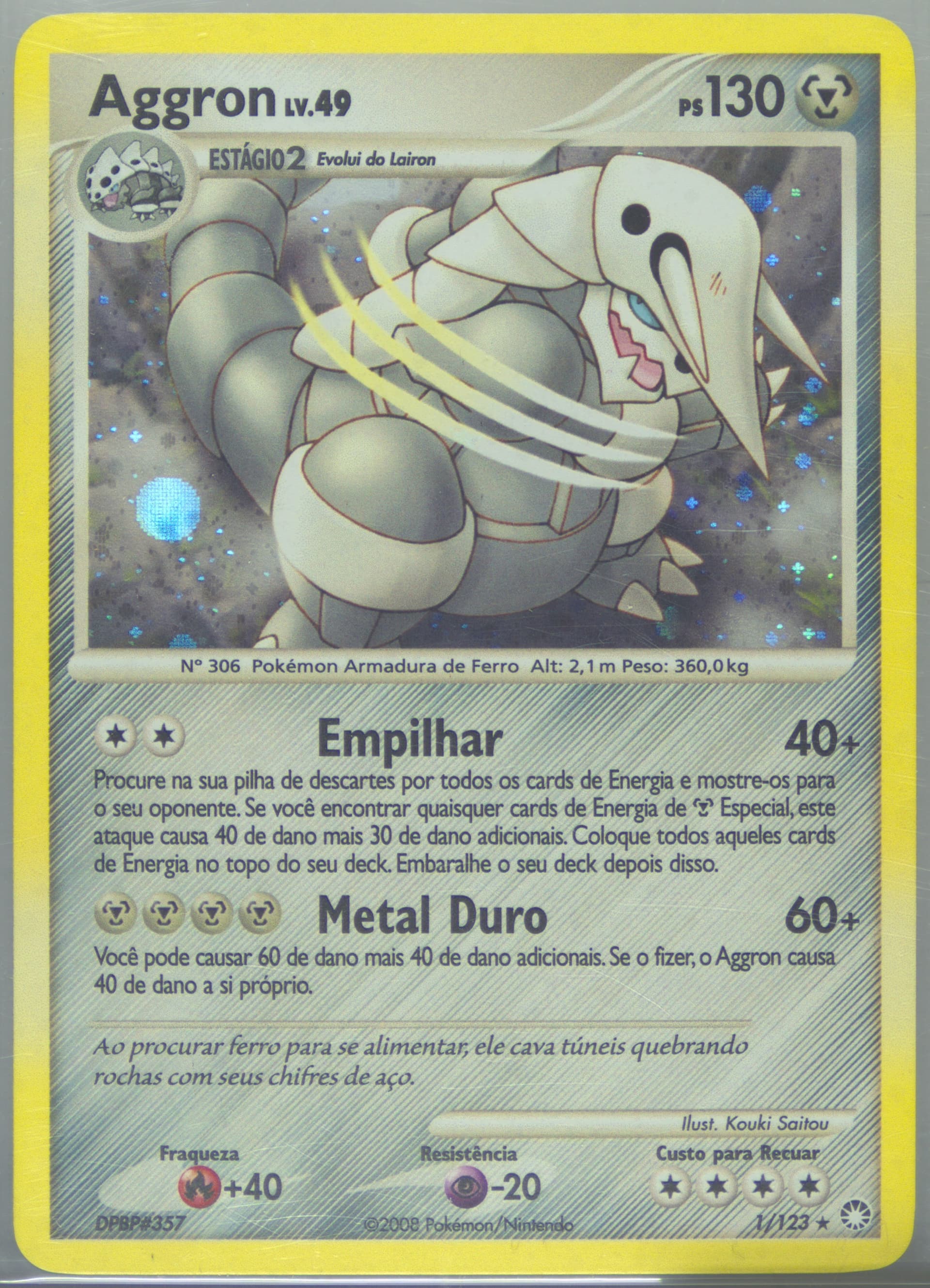 Aggron-Holo (1) 2008 Pokemon Portuguese Diamond & Pearl Mysterious Treasures