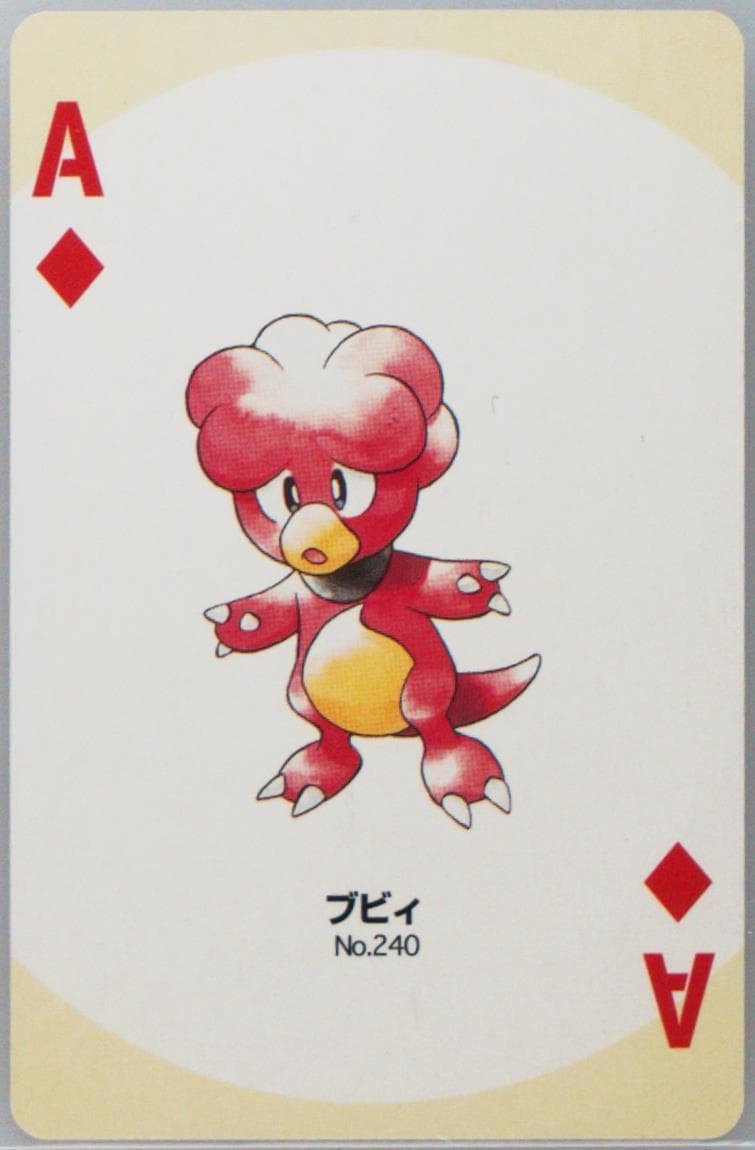 Magby Ace of Diamonds (240) 2000 Pokemon Silver Version Part 2 Playing Cards
