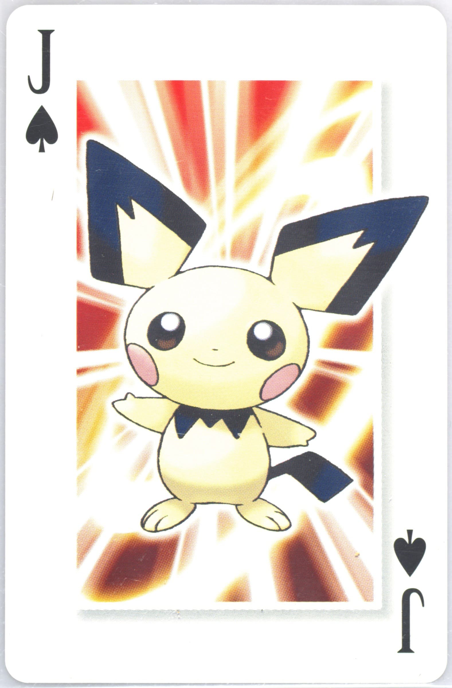 Pichu Jack of Spades 2006 Pokemon Center 10th Anniversary Playing Cards Yellow Deck