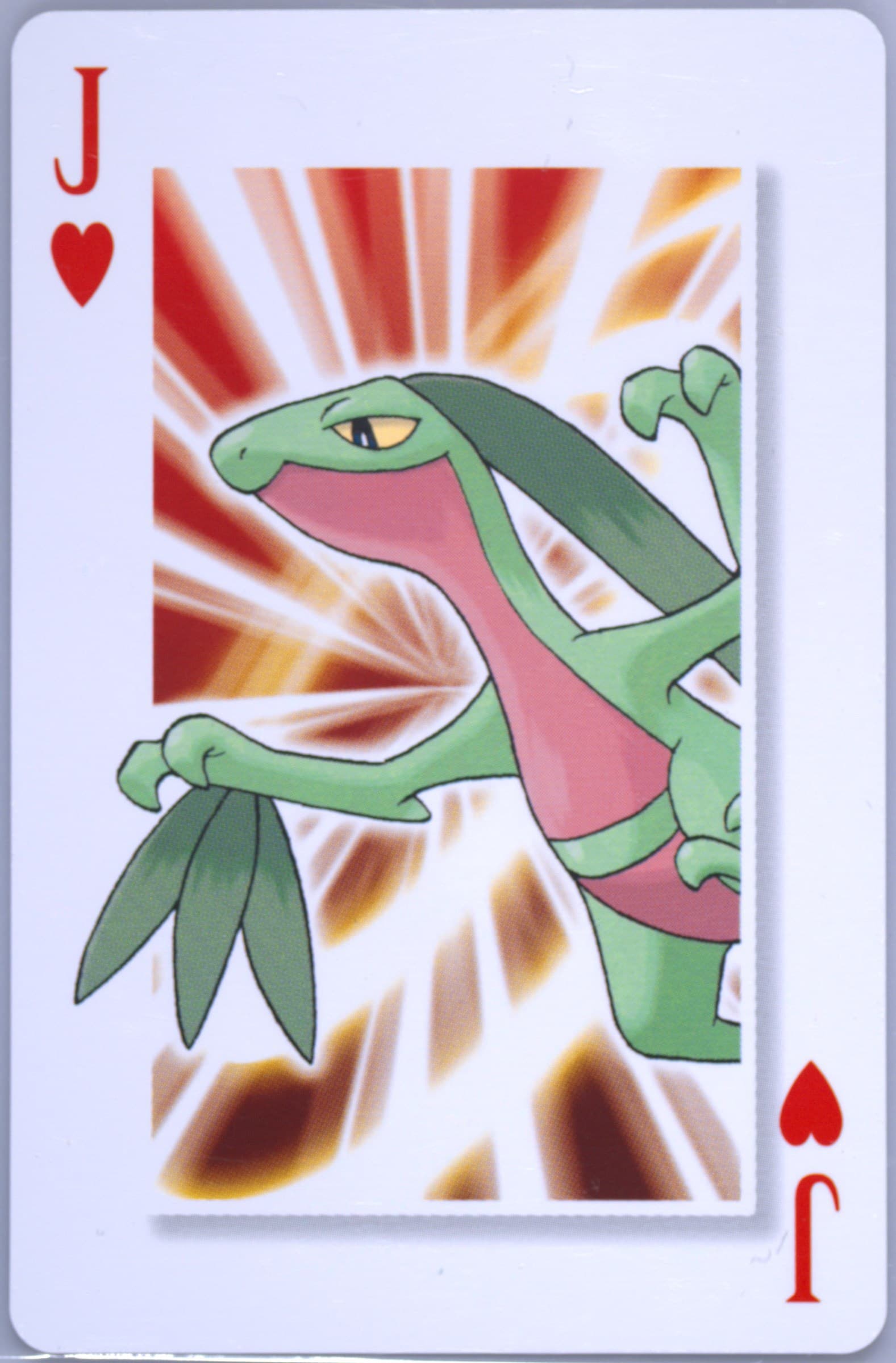 Grovyle Jack of Hearts 2006 Pokemon Center 10th Anniversary Playing Cards Blue Deck
