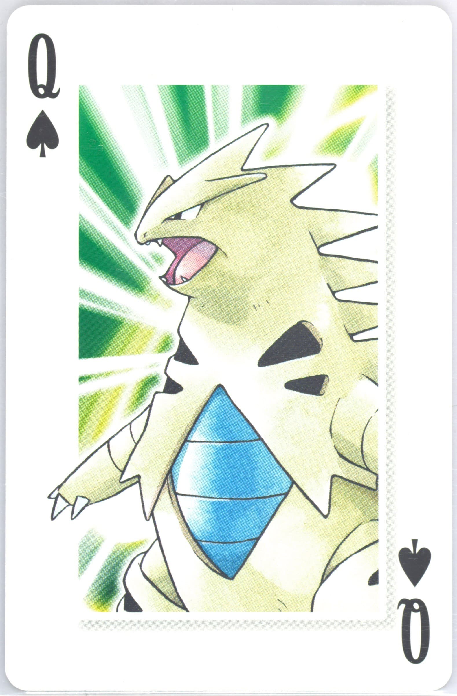 Tyranitar Queen of Spades 2006 Pokemon Center 10th Anniversary Playing Cards Green Deck