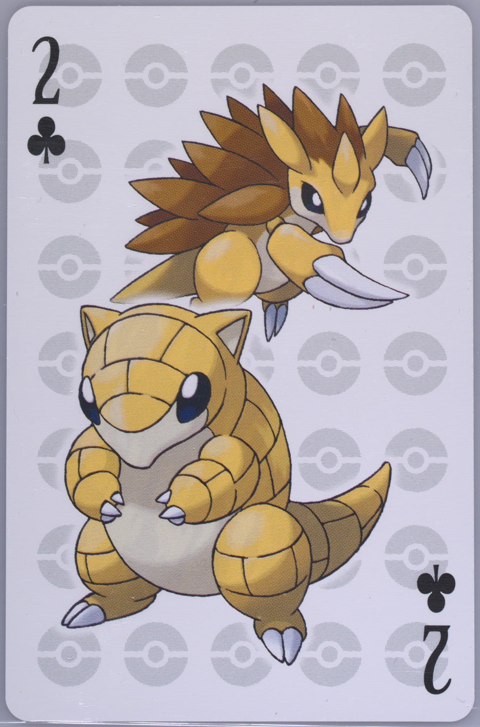 Sandshrew/Sandslash 2 of Clubs 2006 Pokemon Center 10th Anniversary Playing Cards Green Deck