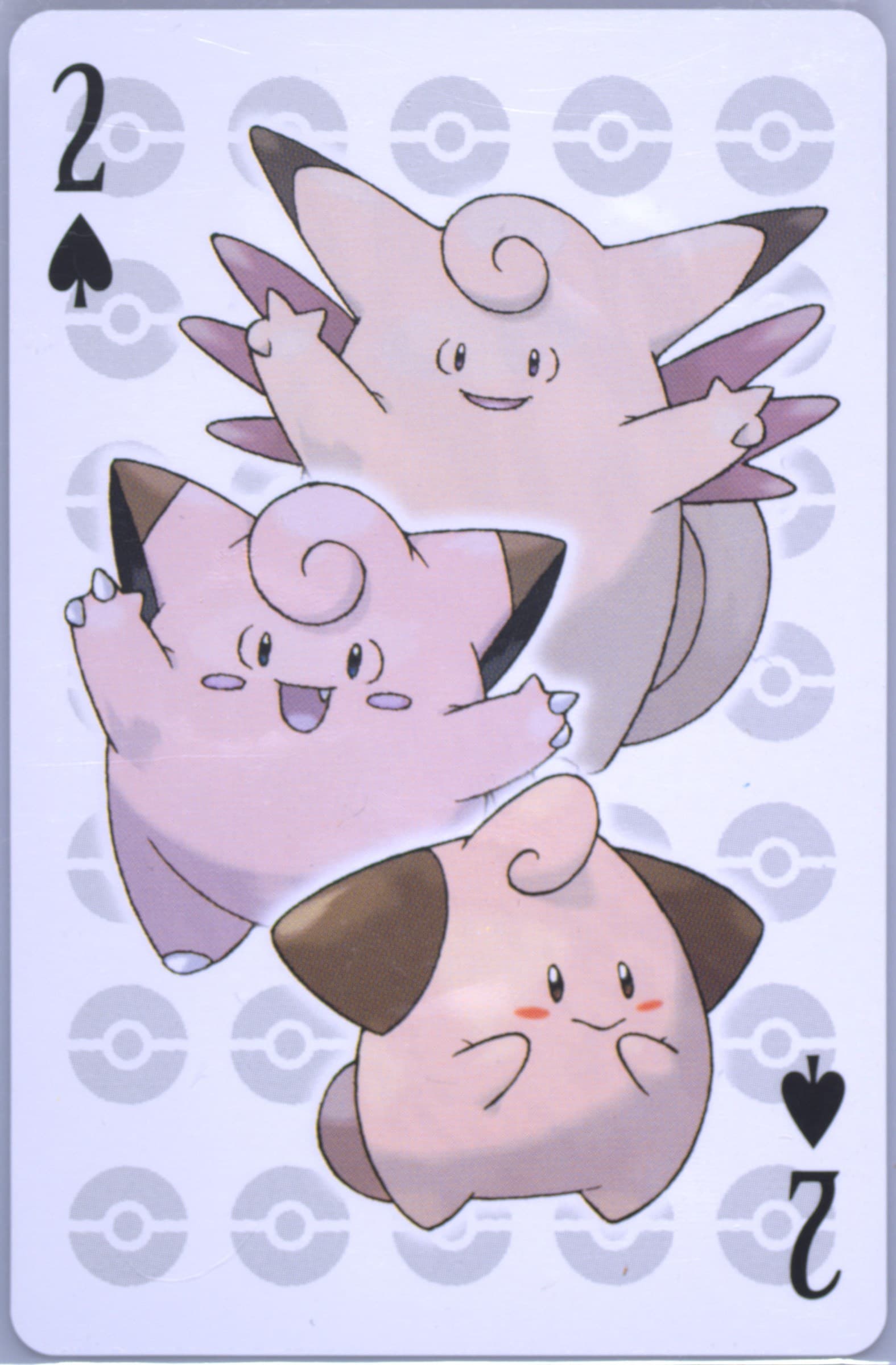 Clefable/Clefairy/Cleffa 2 of Spades 2006 Pokemon Center 10th Anniversary Playing Cards Blue Deck