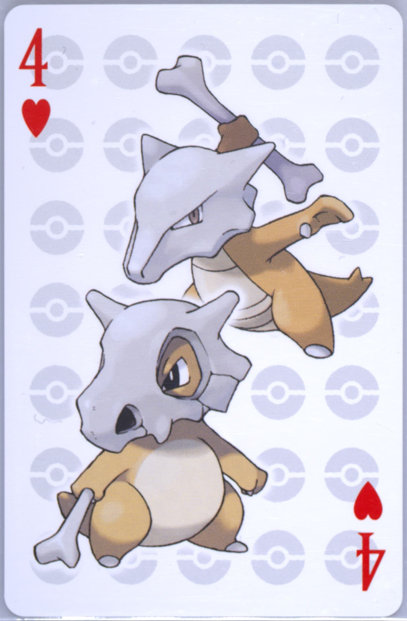 Cubone/Marowak 4 of Hearts 2006 Pokemon Center 10th Anniversary Playing Cards Yellow Deck