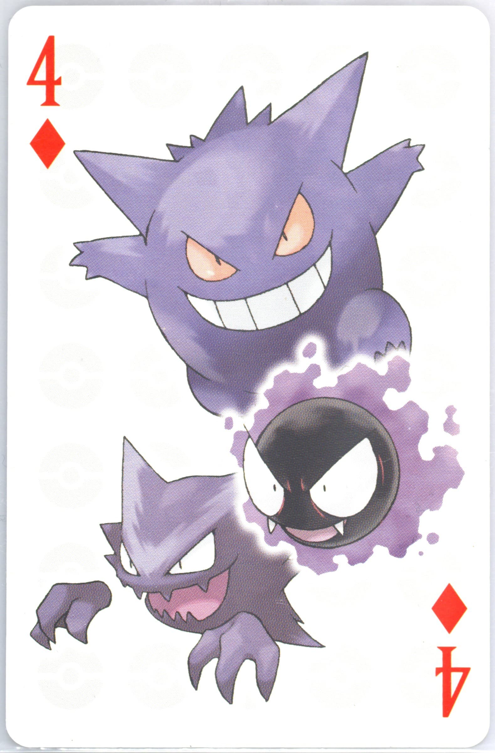 Gastly/Gengar/Haunter 4 of Diamonds 2006 Pokemon Center 10th Anniversary Playing Cards Green Deck