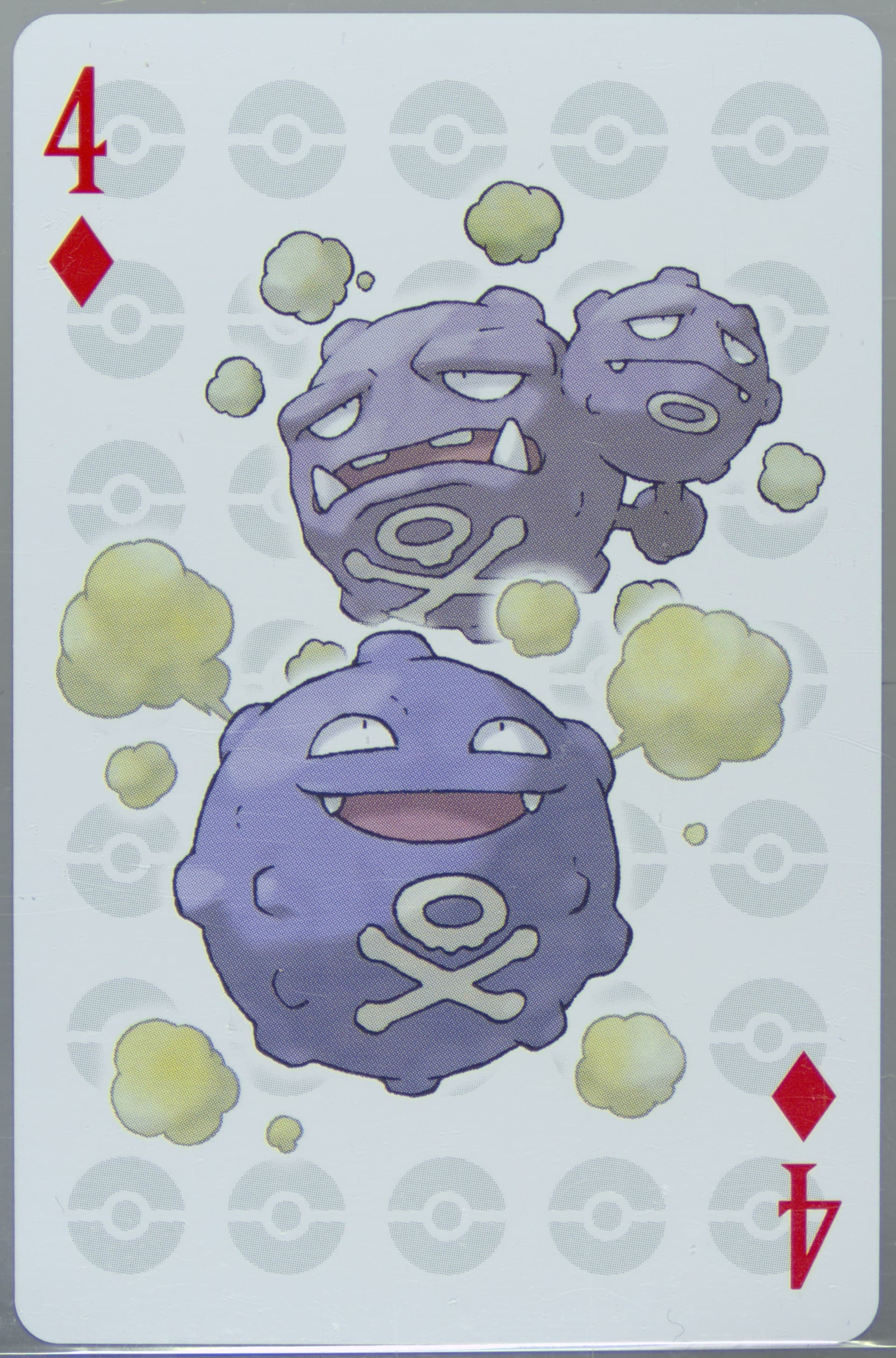 Koffing/Weezing 4 of Diamonds 2006 Pokemon Center 10th Anniversary Playing Cards Yellow Deck