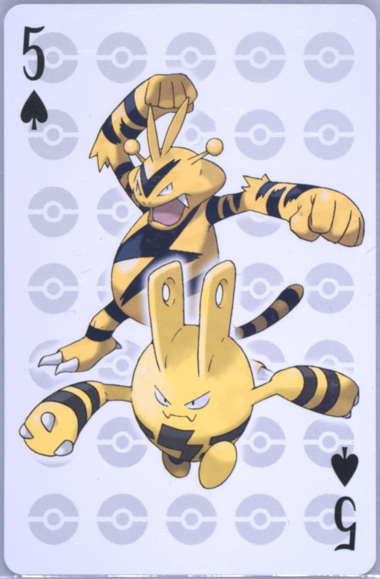 Electabuzz/Elekid 5 of Spades 2006 Pokemon Center 10th Anniversary Playing Cards Blue Deck