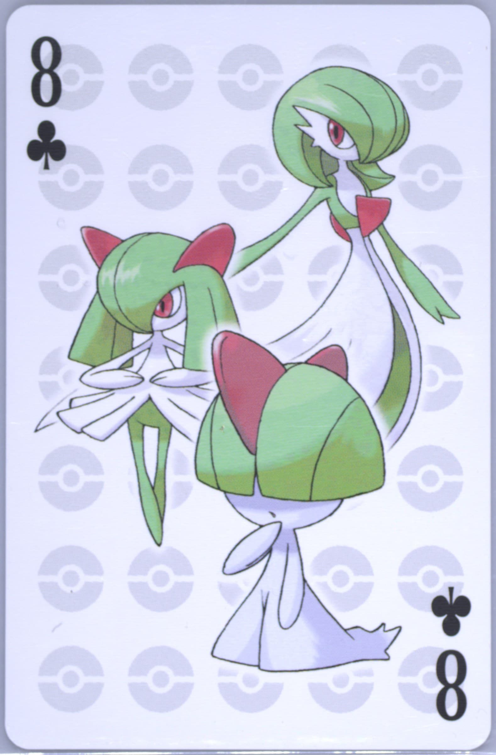 Gardevoir/Kirlia/Ralts 8 of Clubs 2006 Pokemon Center 10th Anniversary Playing Cards Green Deck