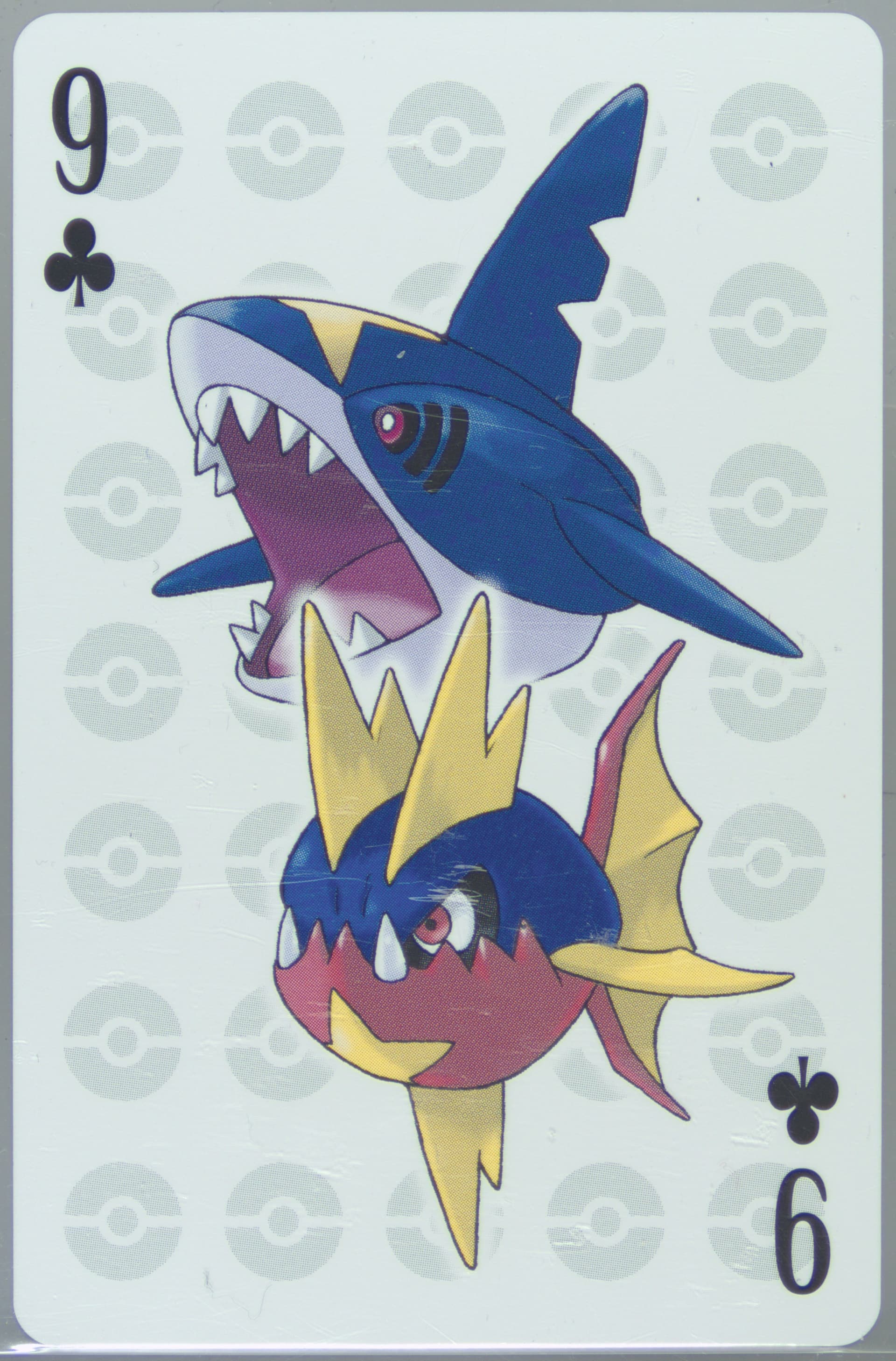 Carvanha/Sharpedo 9 of Clubs 2006 Pokemon Center 10th Anniversary Playing Cards Green Deck