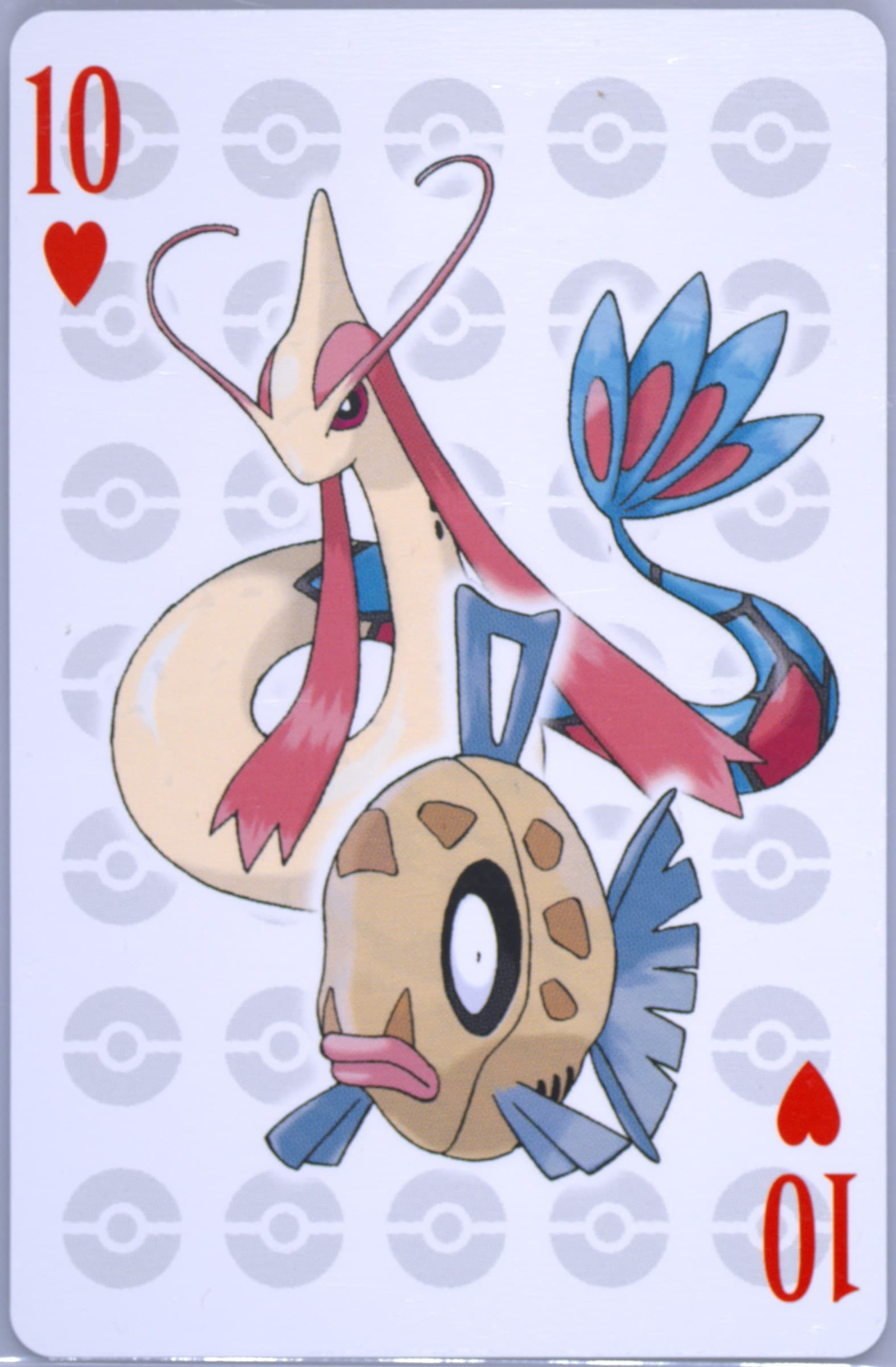 Feebas/Milotic 10 of Hearts 2006 Pokemon Center 10th Anniversary Playing Cards Green Deck