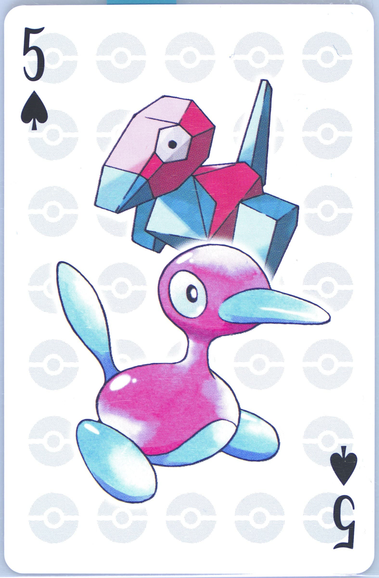 Porygon/PORYGON2 5 of Spades 2006 Pokemon Center 10th Anniversary Playing Cards Yellow Deck