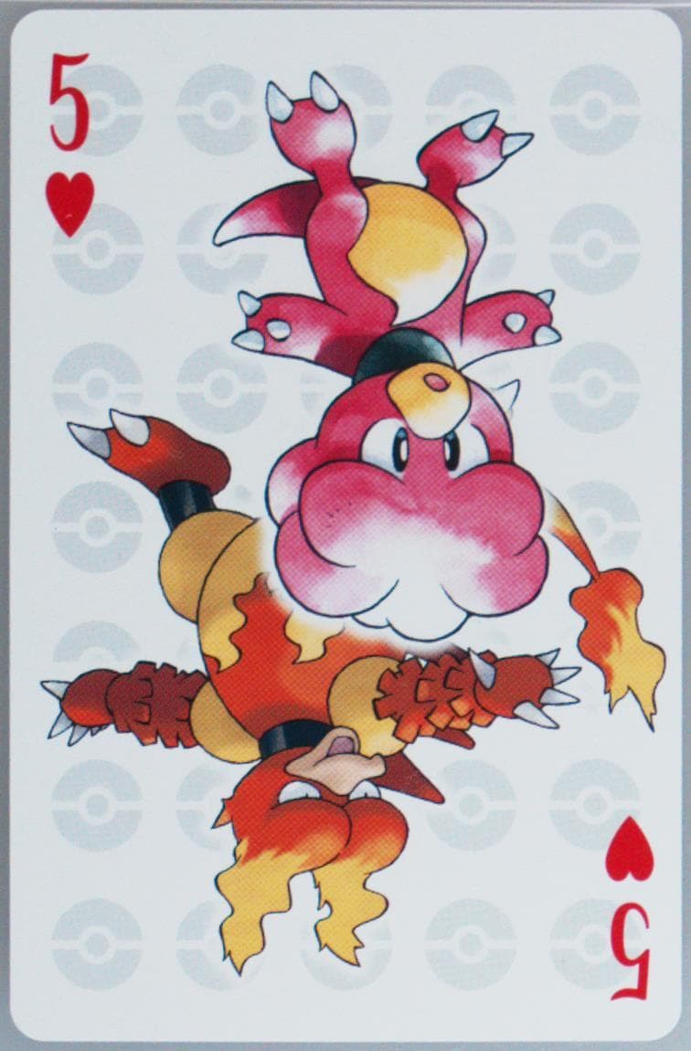 Magby/Magmar 5 of Hearts 2006 Pokemon Center 10th Anniversary Playing Cards Blue Deck
