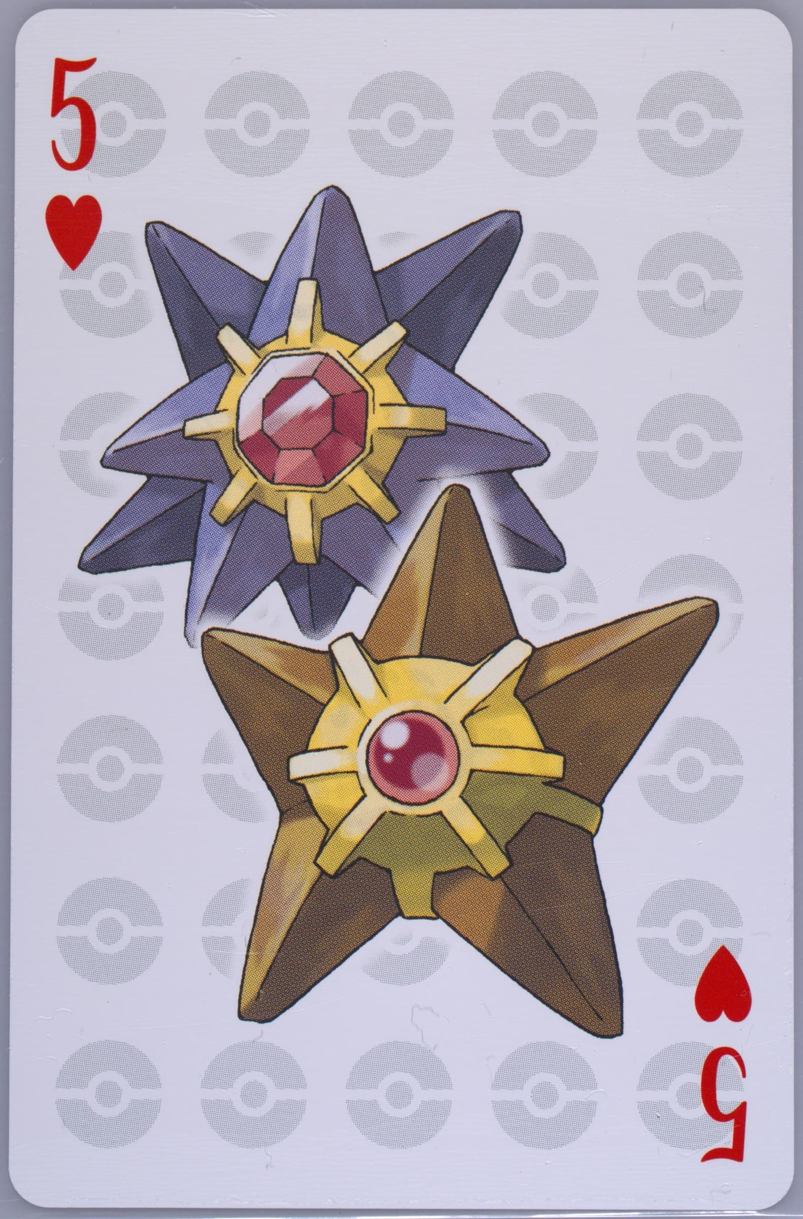 Starmie/Staryu 5 of Hearts 2006 Pokemon Center 10th Anniversary Playing Cards Green Deck