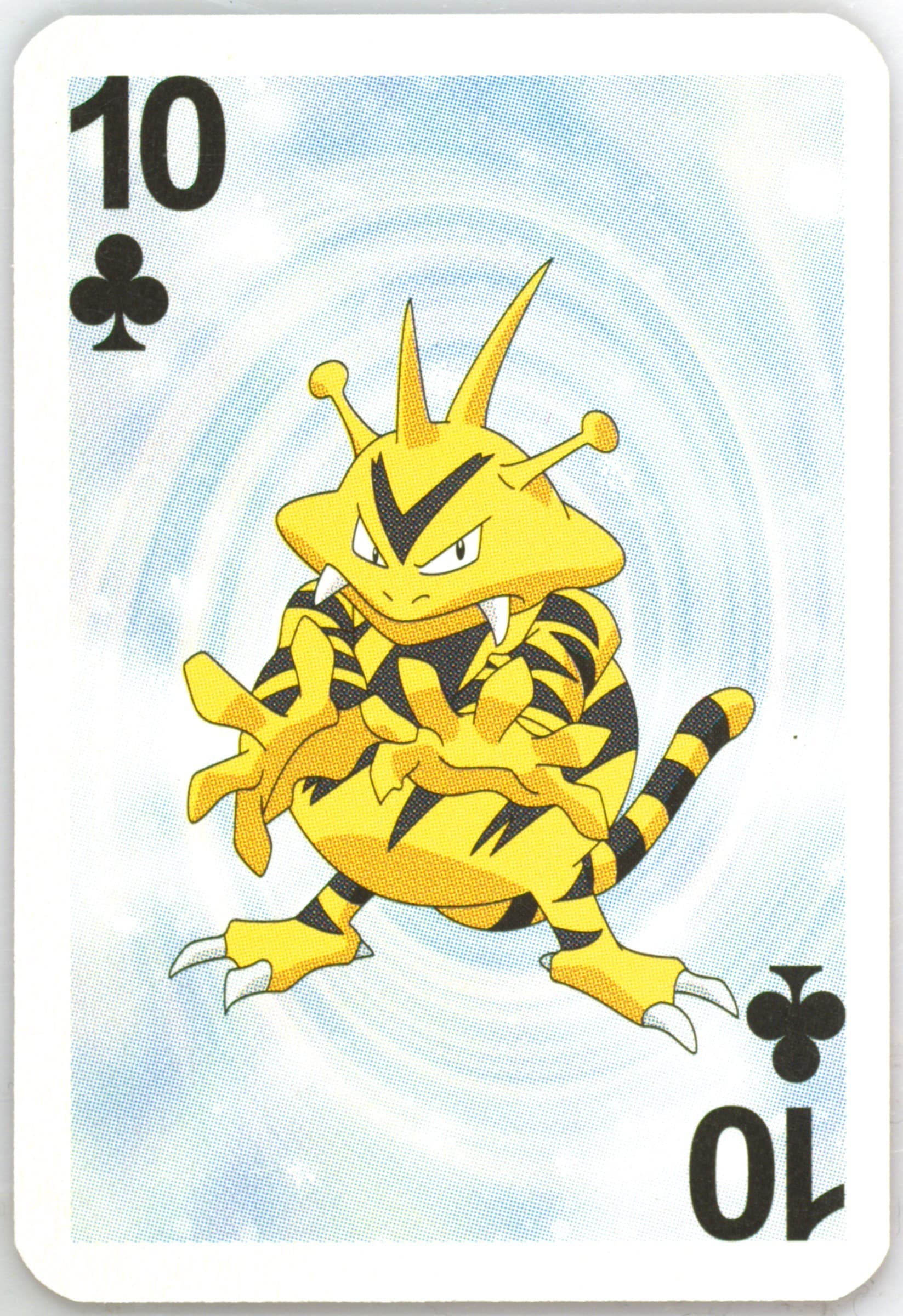Electabuzz 10 of Clubs 1999 Bicycle Pokemon Mini Playing Cards Blue Deck