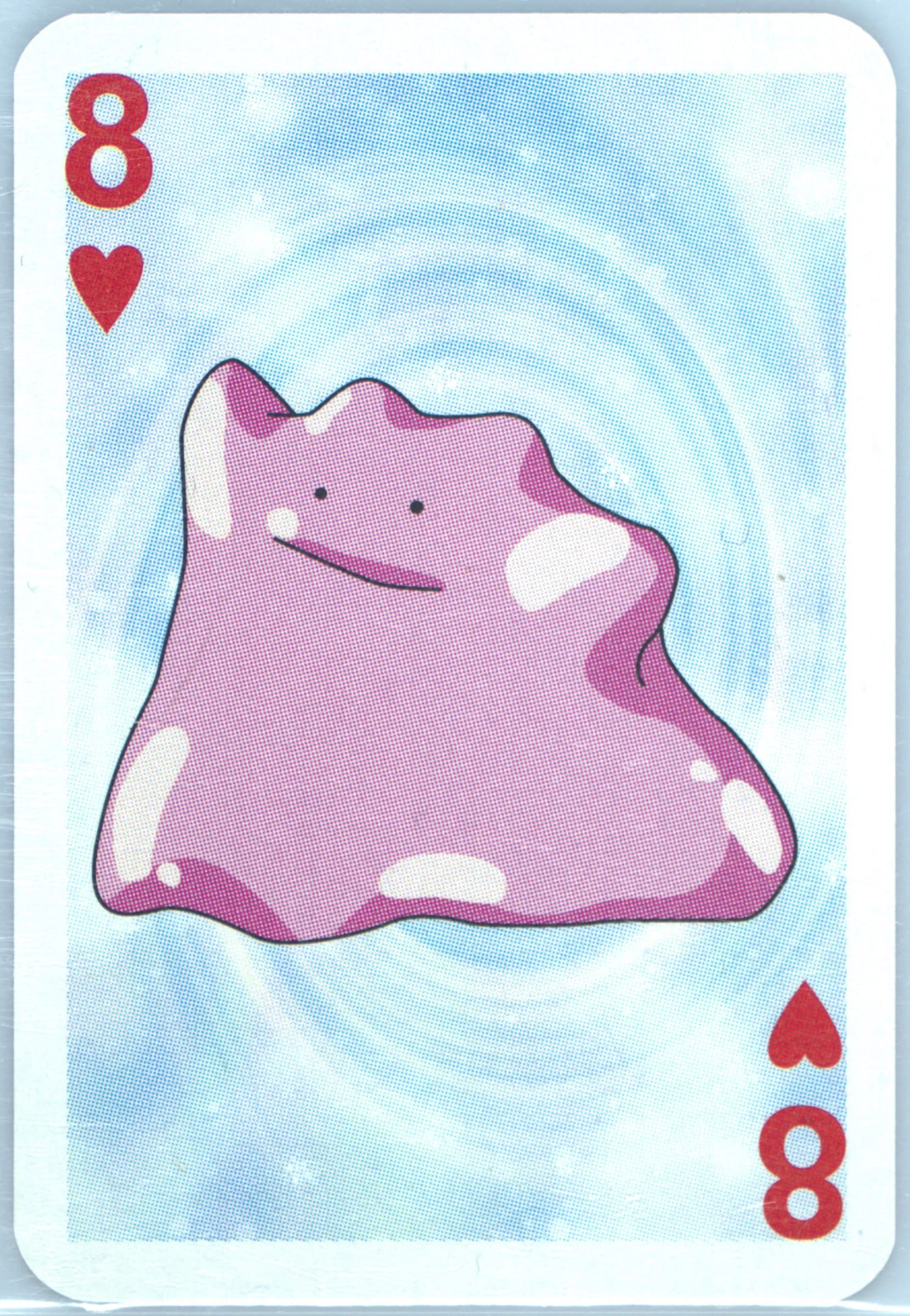 Ditto 8 of Hearts 1999 Bicycle Pokemon Mini Playing Cards Blue Deck