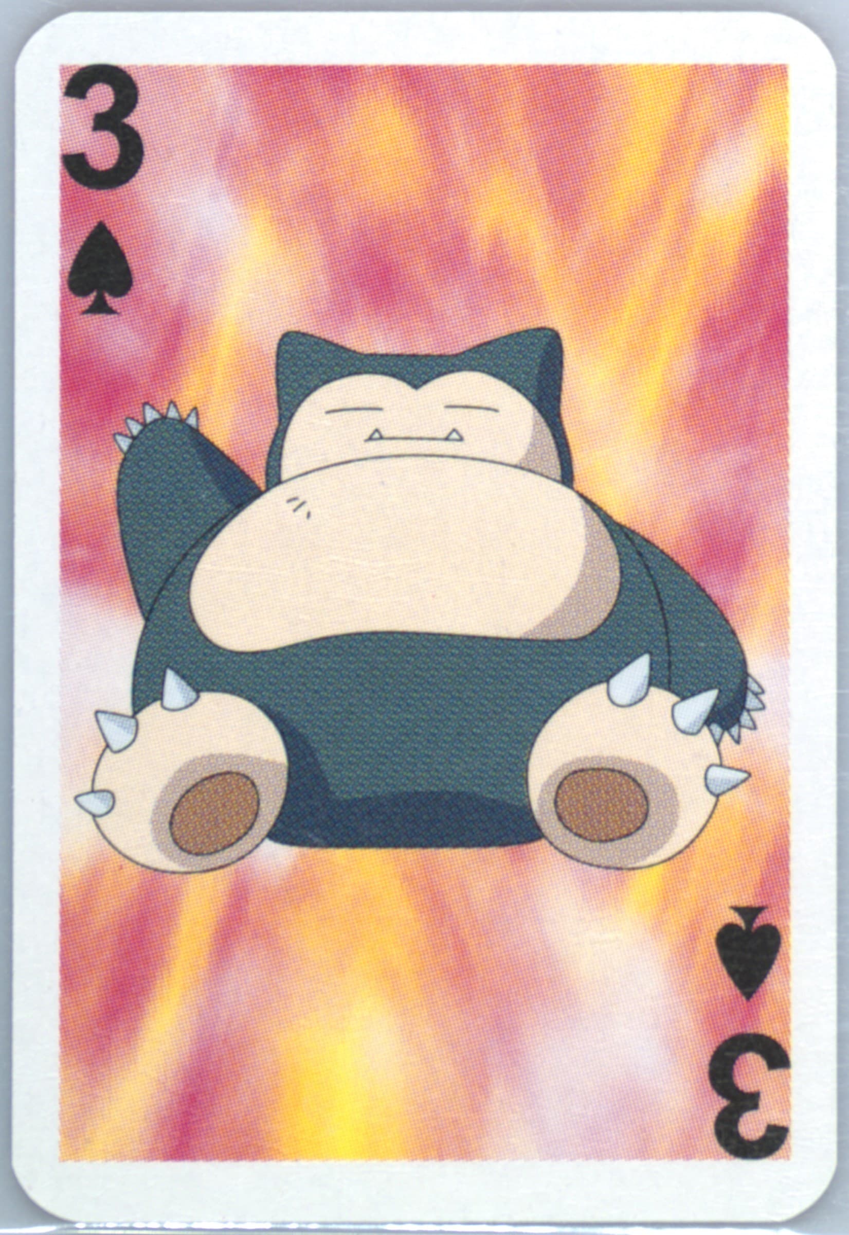 Snorlax 3 of Spades 1999 Bicycle Pokemon Mini Playing Cards Red Deck