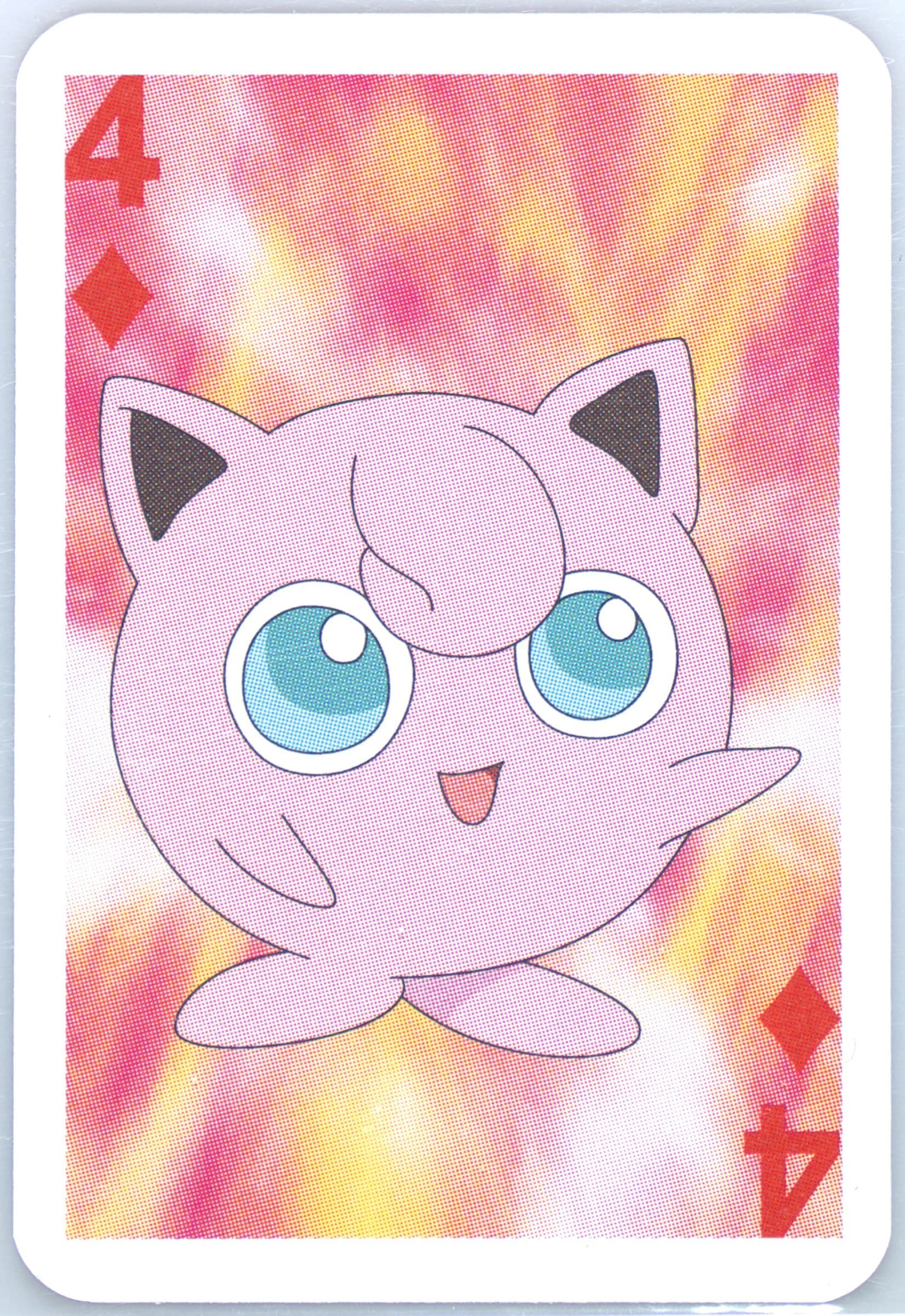 Jigglypuff 4 of Diamonds 1999 Bicycle Pokemon Mini Playing Cards Red Deck
