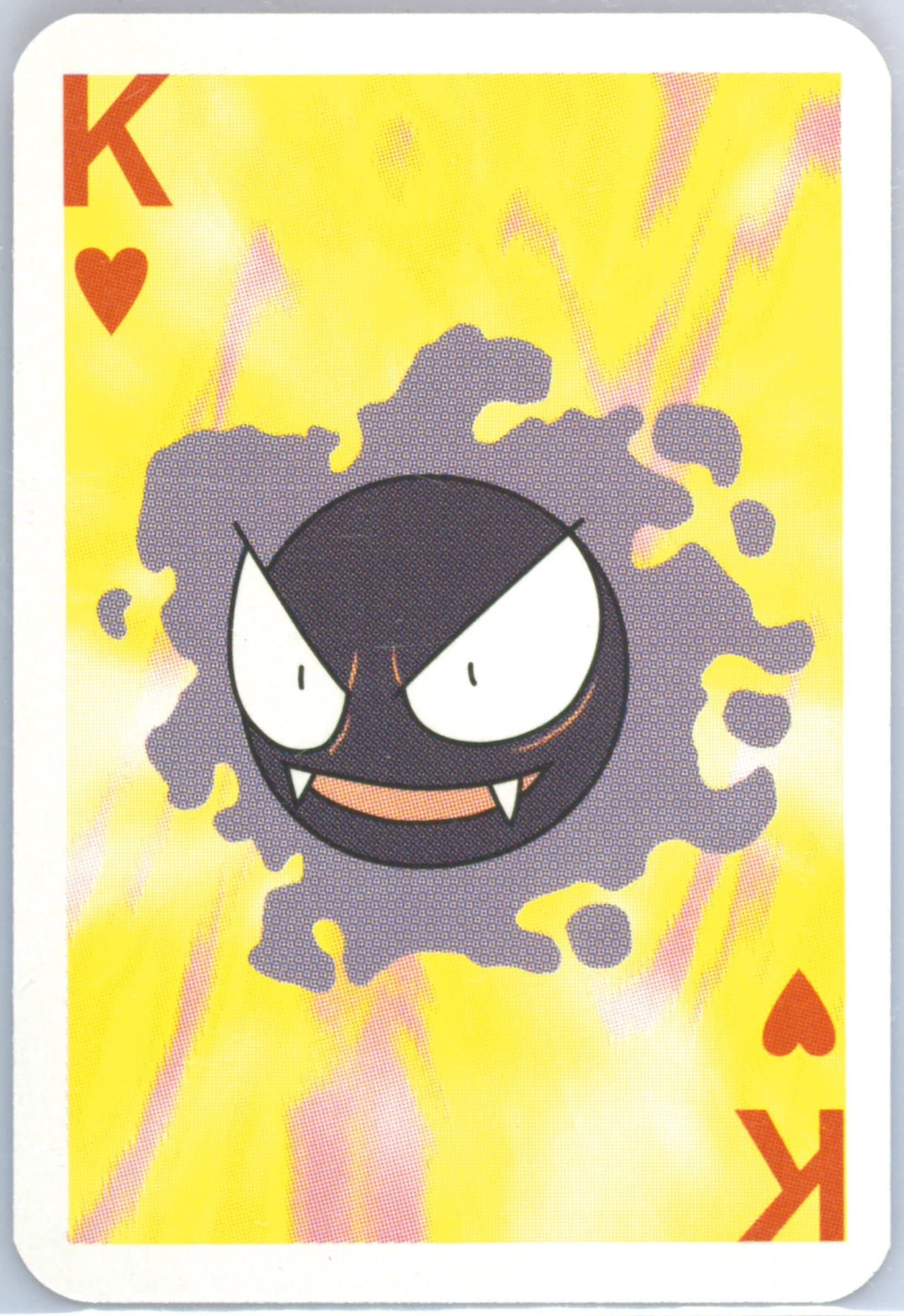 Gastly King of Hearts 1999 Bicycle Pokemon Mini Playing Cards Red Deck
