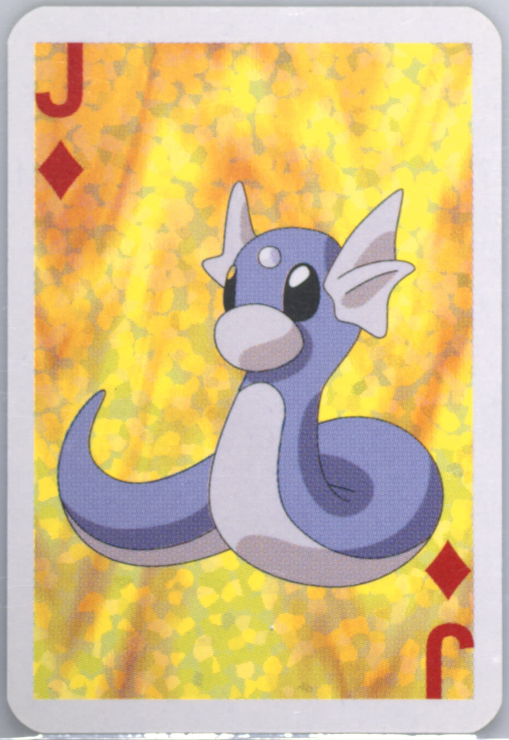 Dratini Jack of Diamonds 1999 Bicycle Pokemon Mini Playing Cards Green Deck