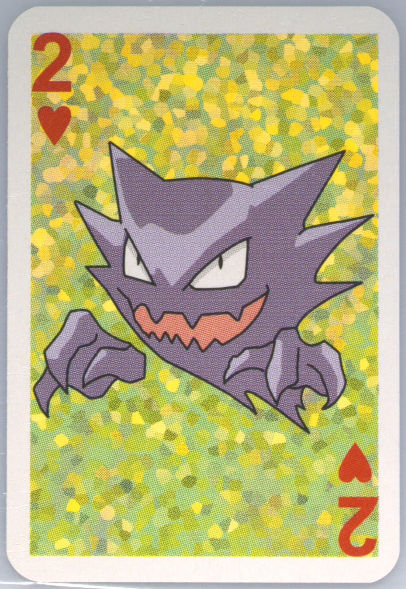Haunter 2 of Hearts 1999 Bicycle Pokemon Mini Playing Cards Green Deck