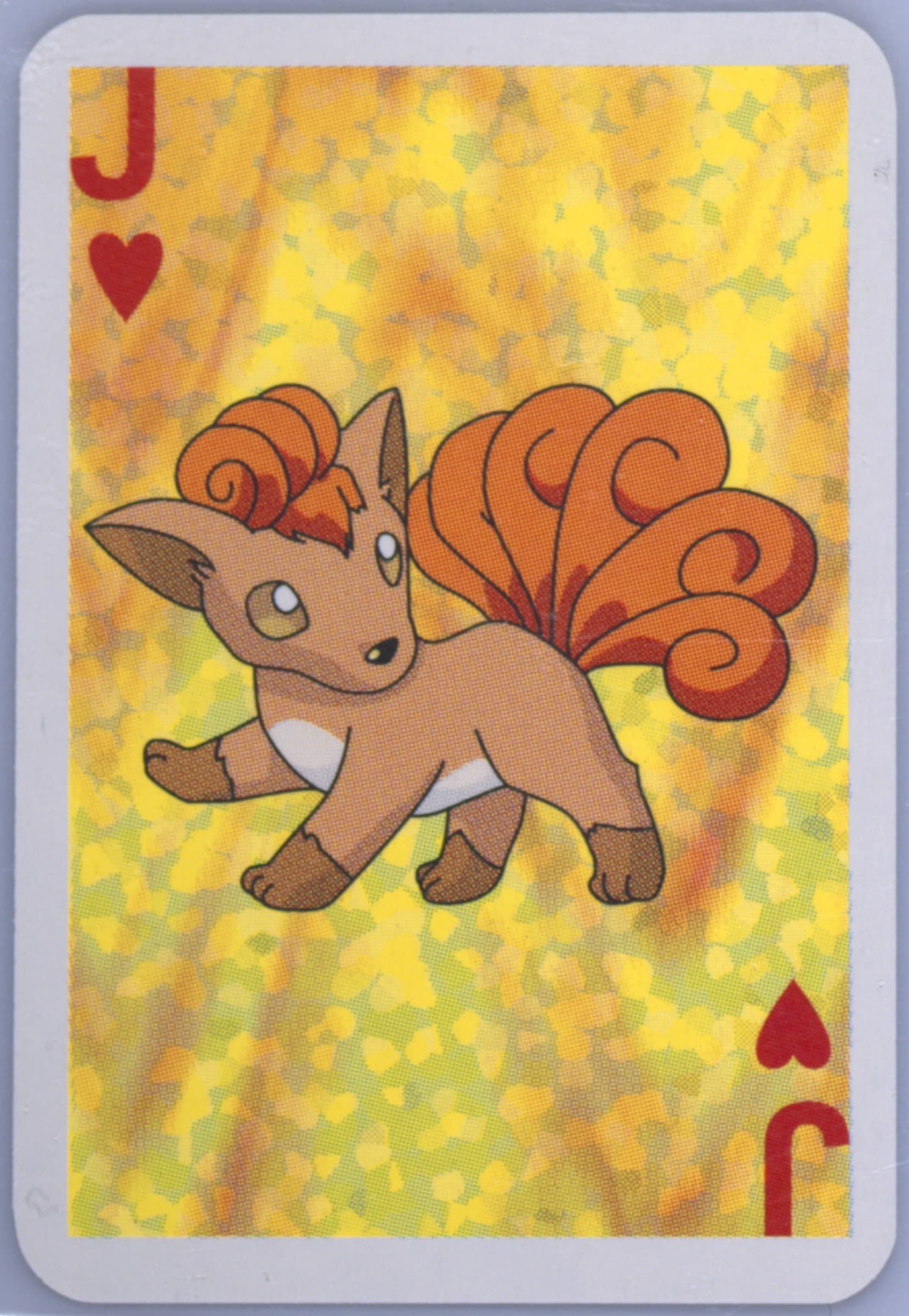 Vulpix Jack of Hearts 1999 Bicycle Pokemon Mini Playing Cards Green Deck