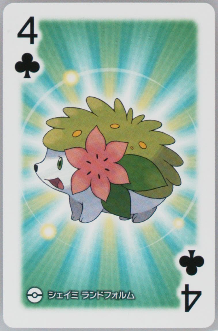 Shaymin 4 of Clubs 2017 Pokemon All Star Playing Cards