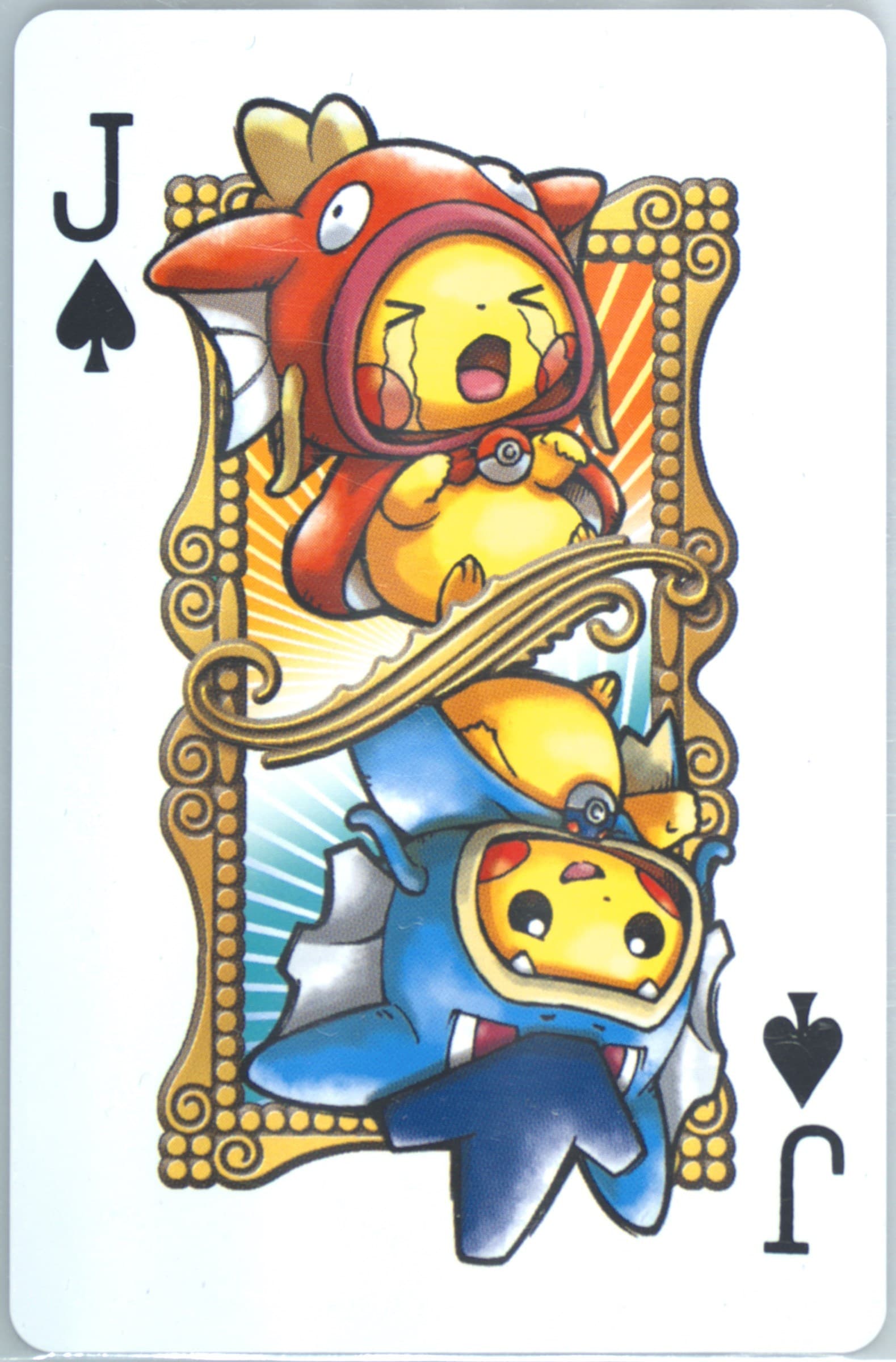 Jack of Spades 2015 Pokemon Playing Cards Pretend Magikarp & Gyarados Pikachu