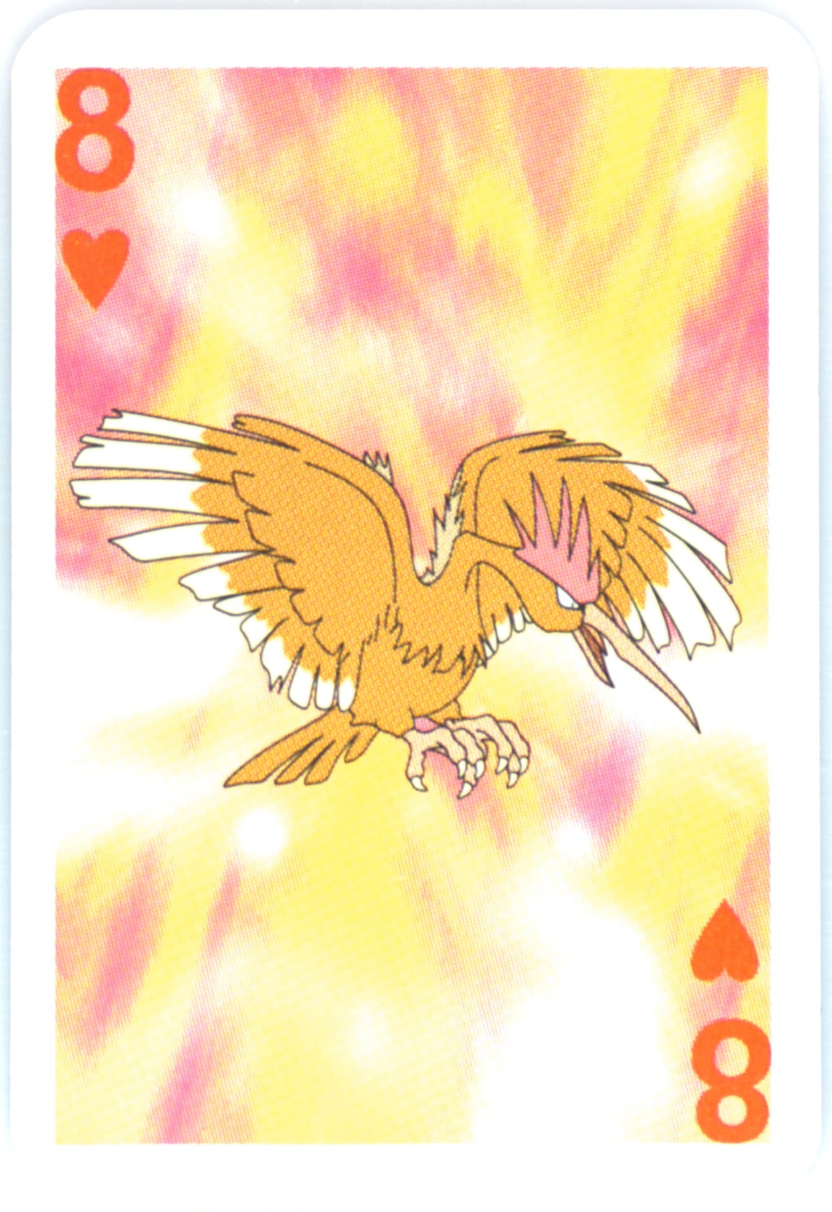 Fearow 8 of Hearts 1999 Bicycle Pokemon Mini Playing Cards Red Deck