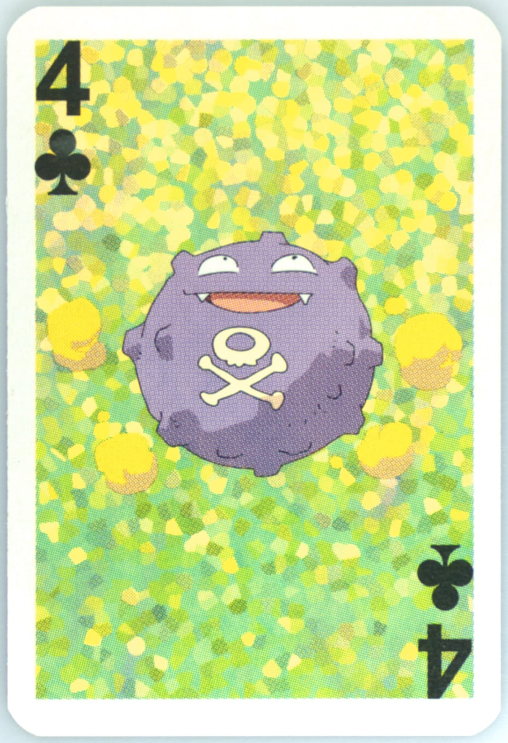 Koffing 4 of Clubs 1999 Bicycle Pokemon Mini Playing Cards Green Deck