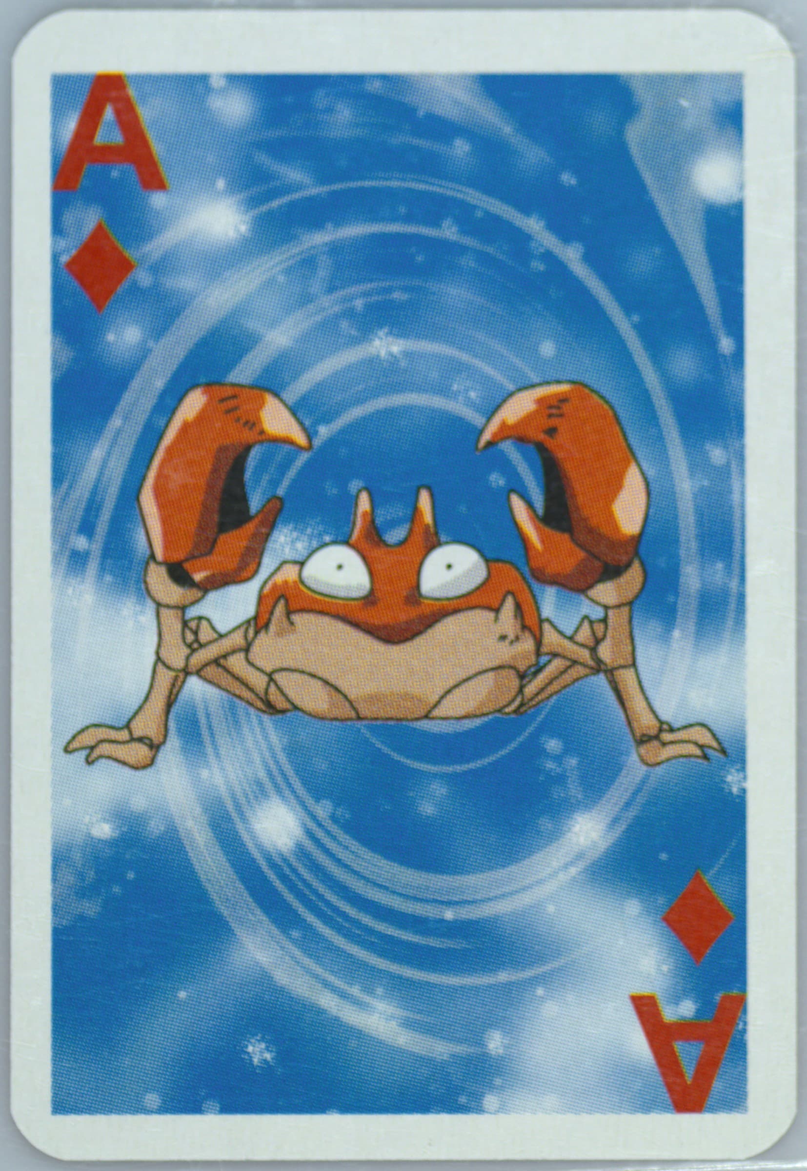 Krabby Ace of Diamonds 1999 Bicycle Pokemon Mini Playing Cards Blue Deck