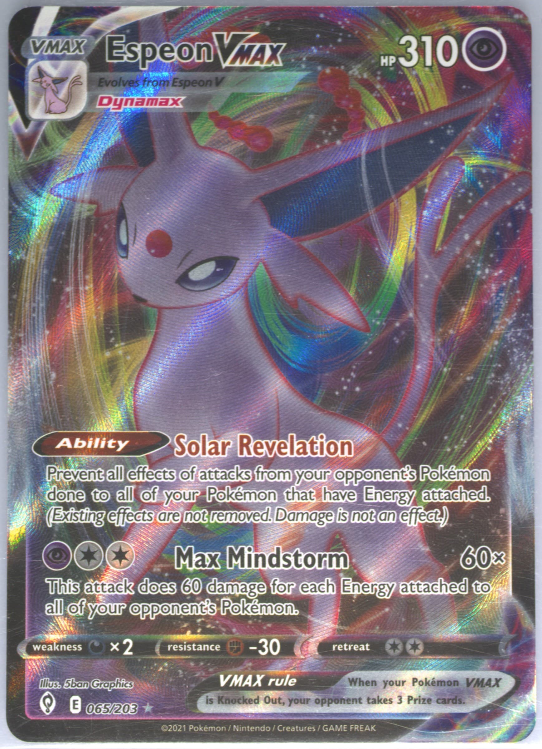 Full Art/Espeon Vmax Portuguese (065) 2021 Pokemon Sword & Shield Evolving Skies