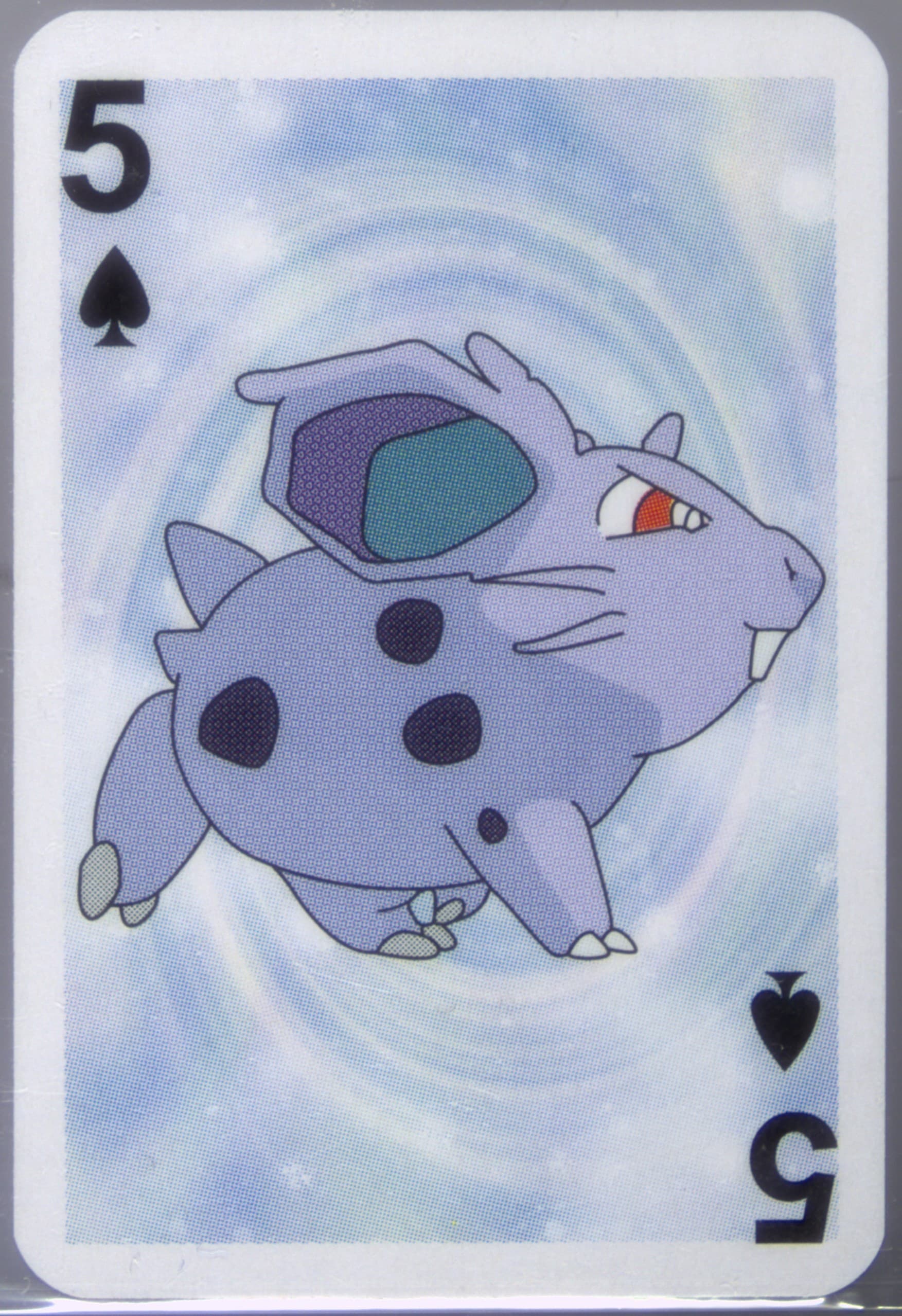 Nidoran (Female) 5 of Spades 1999 Bicycle Pokemon Mini Playing Cards Blue Deck