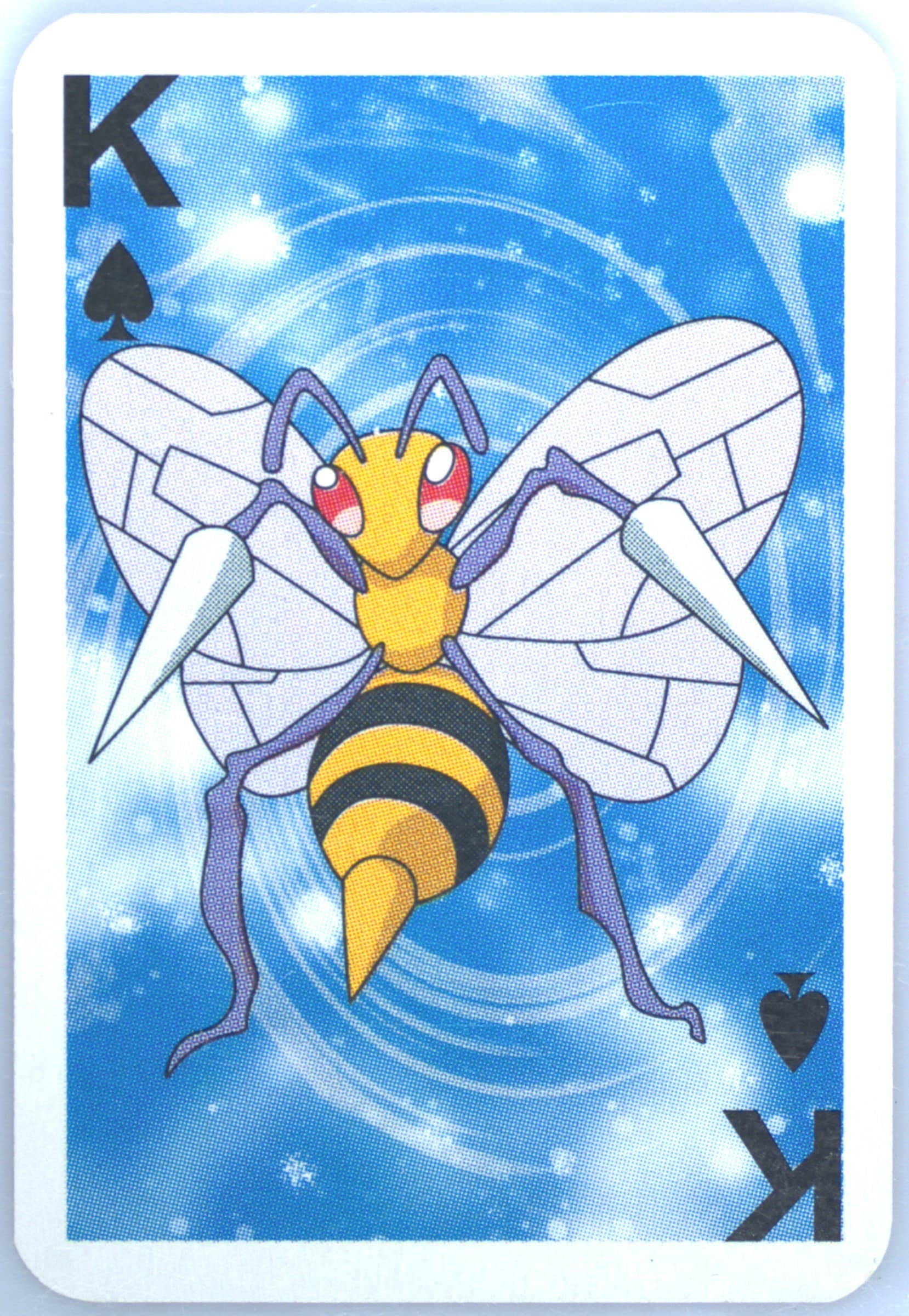 Beedrill King of Spades 1999 Bicycle Pokemon Mini Playing Cards Blue Deck