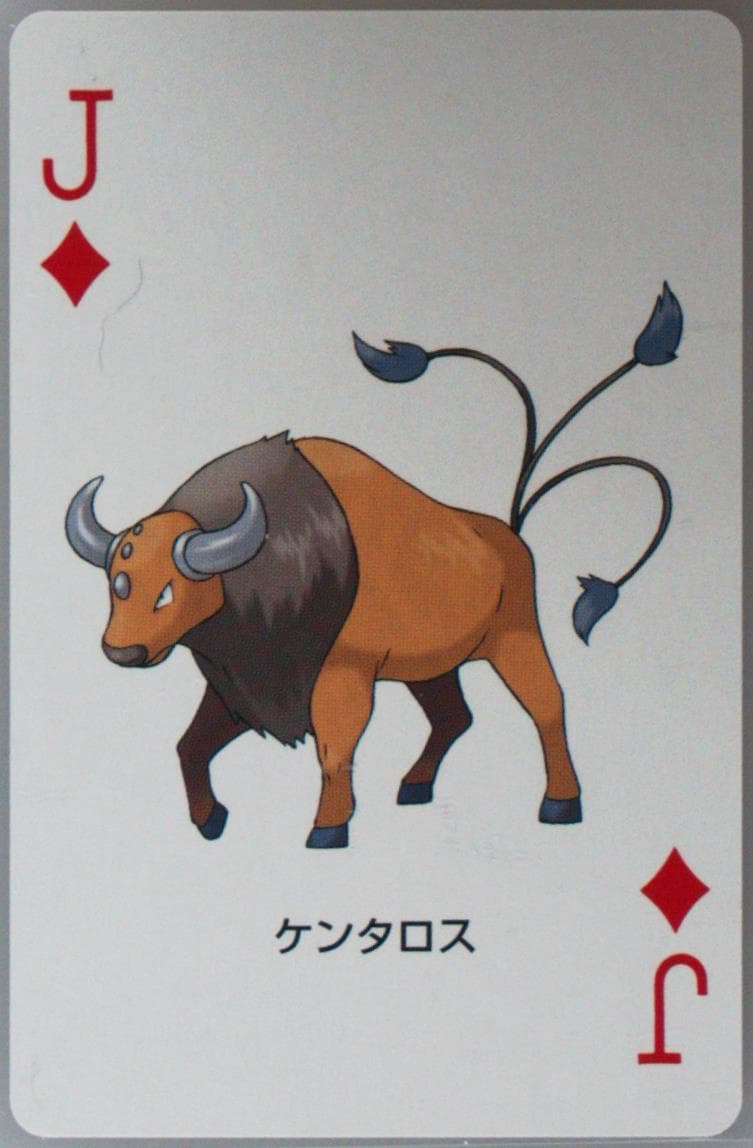 Tauros Jack of Diamonds 2004 Pokemon Leafgreen Version Playing Cards