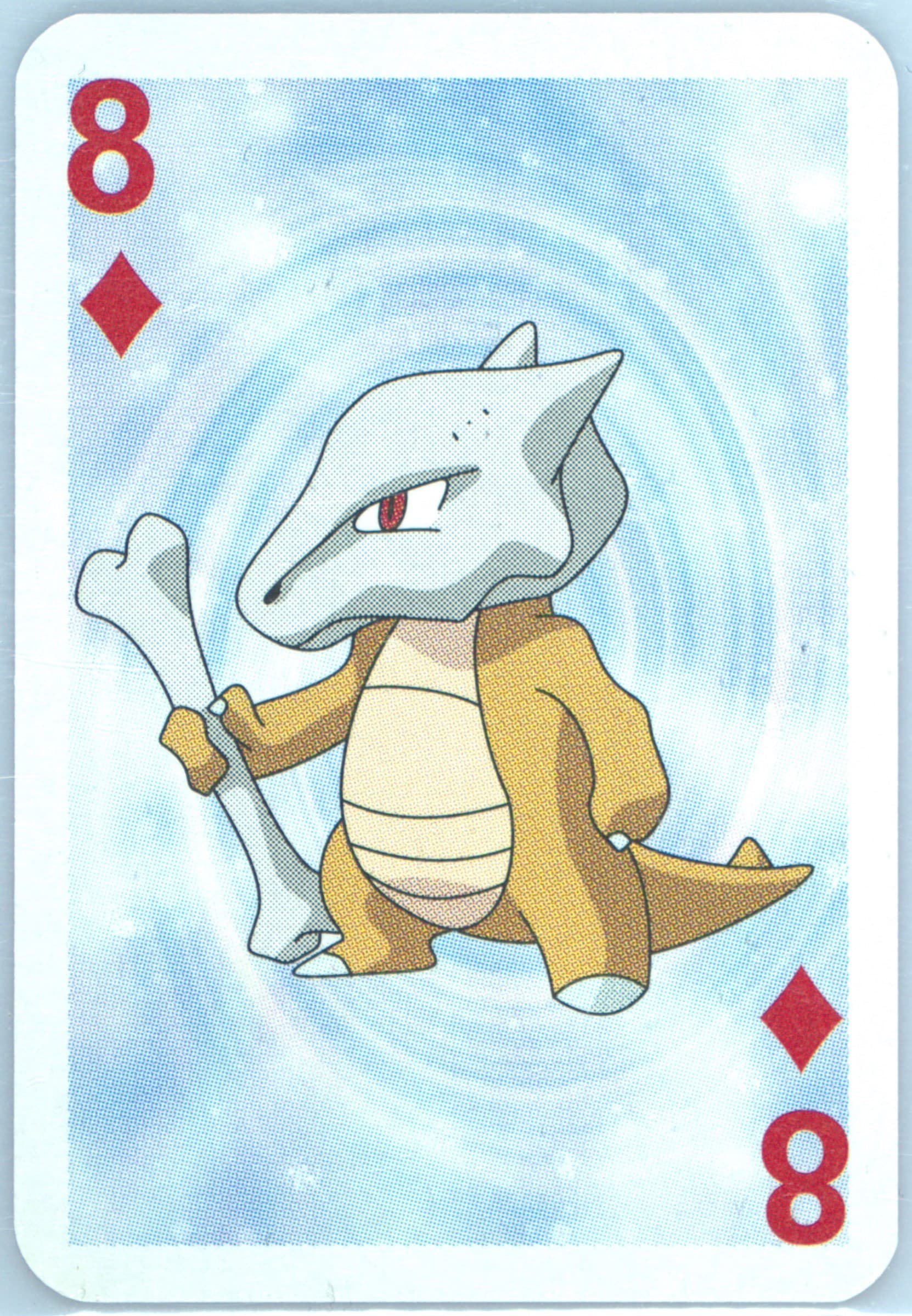 Marowak 8 of Diamonds 1999 Bicycle Pokemon Mini Playing Cards Blue Deck