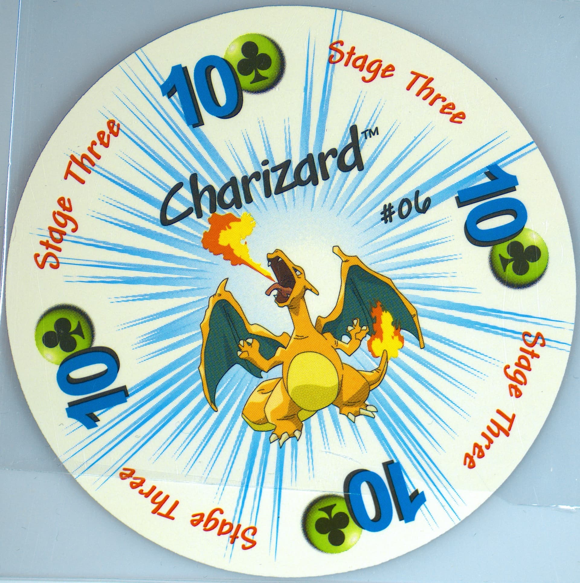 Charizard 10 of Clubs (6) 1999 Pokemon Rummy